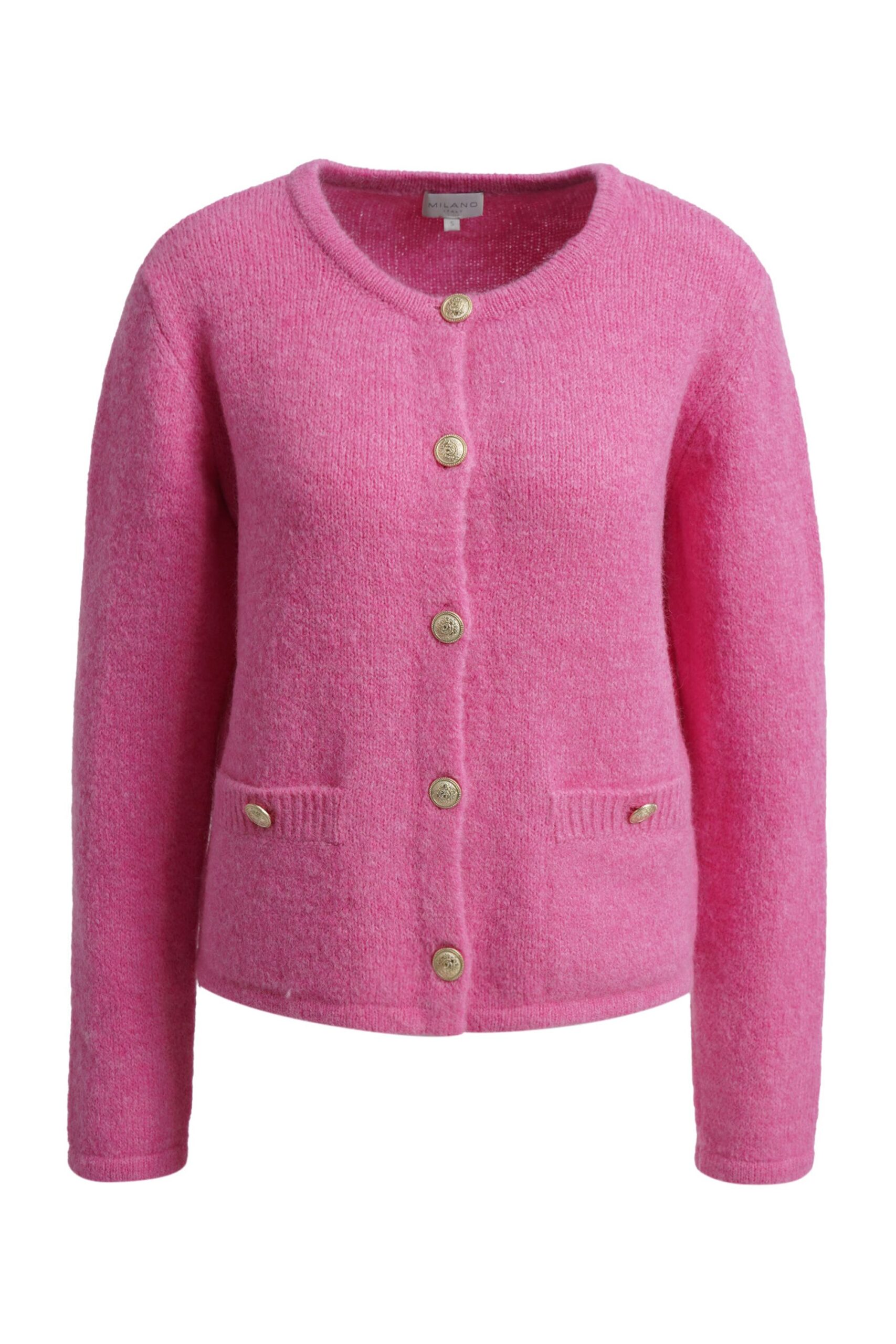 milano italy Strickjacke mit Rundhalsausschnitt und Fronttasche – Bild 4