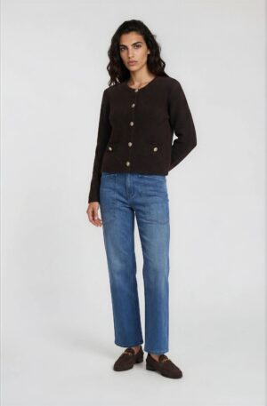 milano italy Cardigan mit Rundhalsausschnitt und Fronttasche