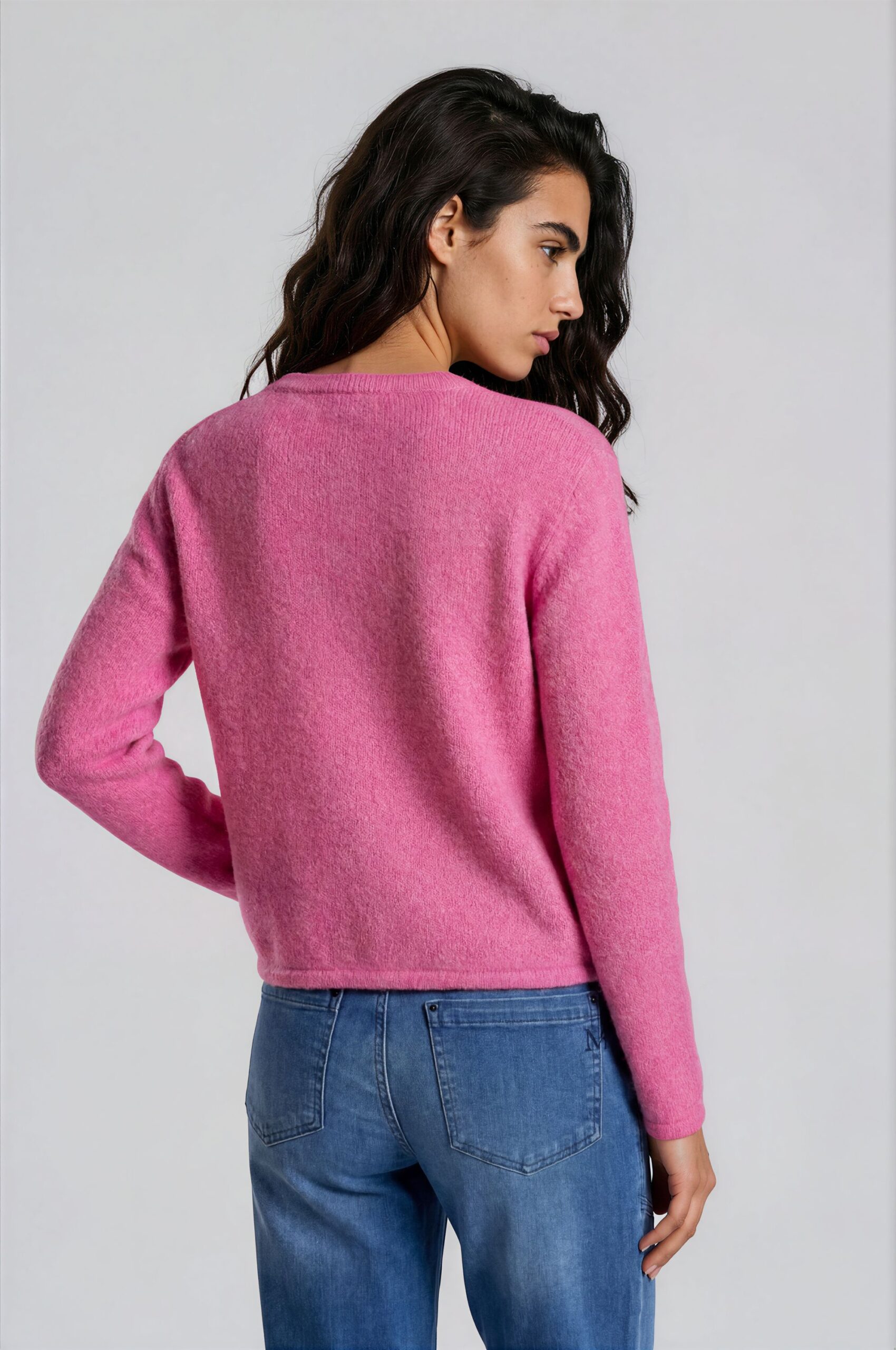 milano italy Strickjacke mit Rundhalsausschnitt und Fronttasche – Bild 2