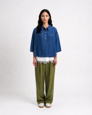 Smith&Soul Lyocell Polo Jeansbluse