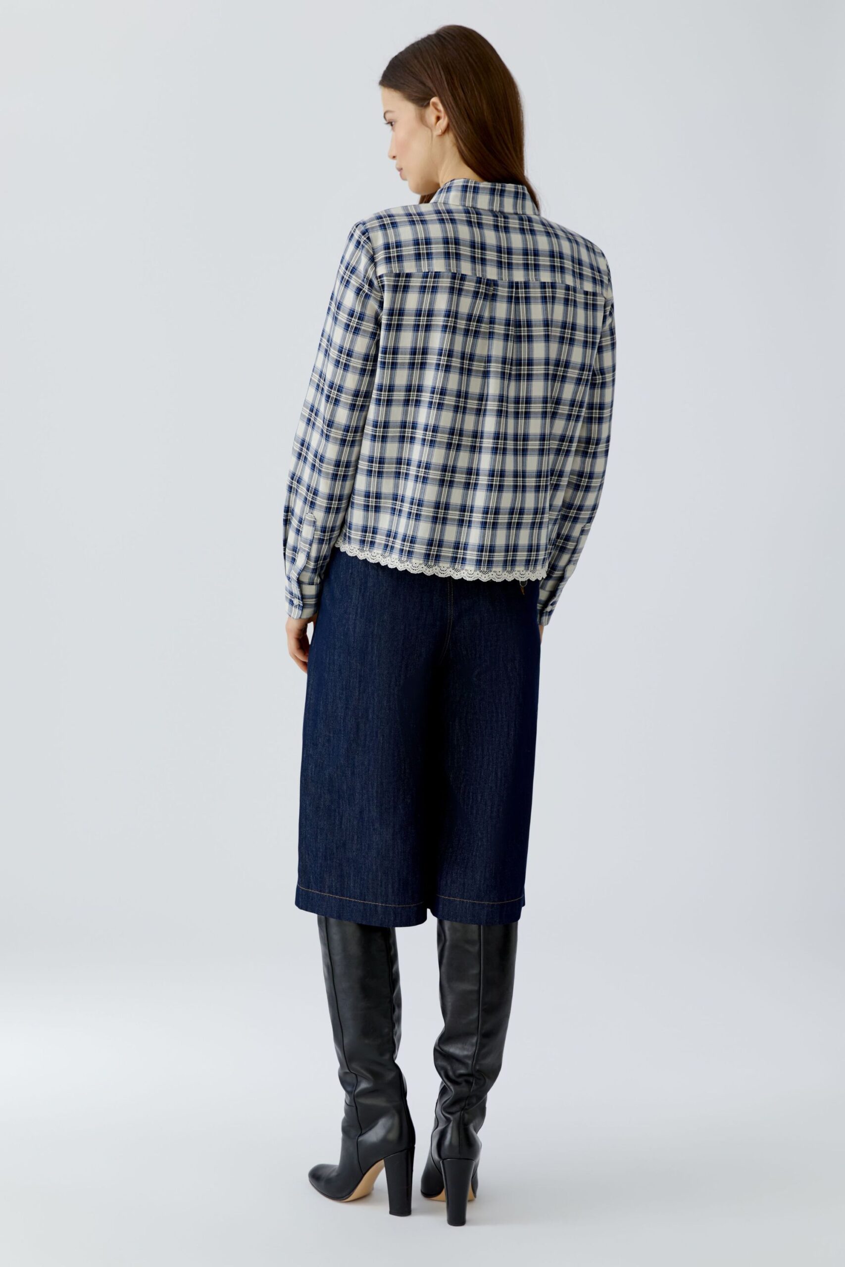 Oui Karierte Hemdbluse aus Baumwolle – Bild 6