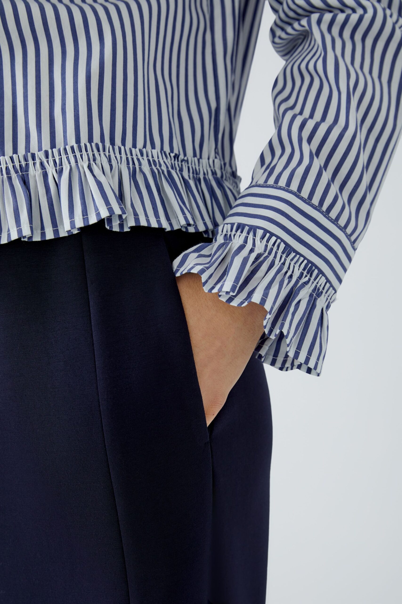 Oui Hemdbluse aus elastischer Baumwollmischung – Bild 4