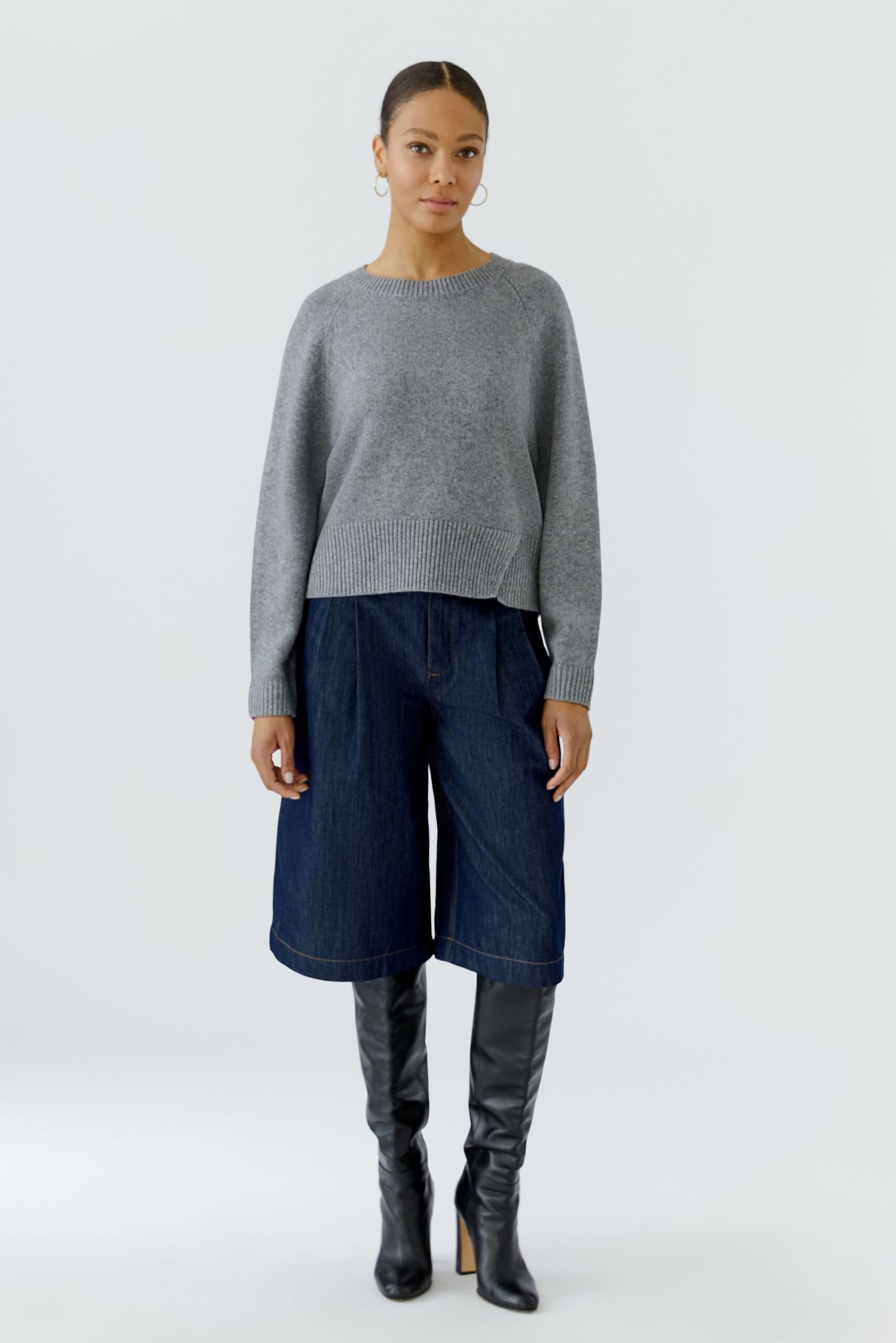 Oui Lässiger Strickpullover mit Rundhals – Bild 2