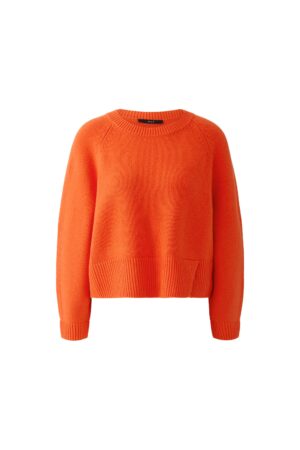 Oui Lässiger Strickpullover mit Rundhals