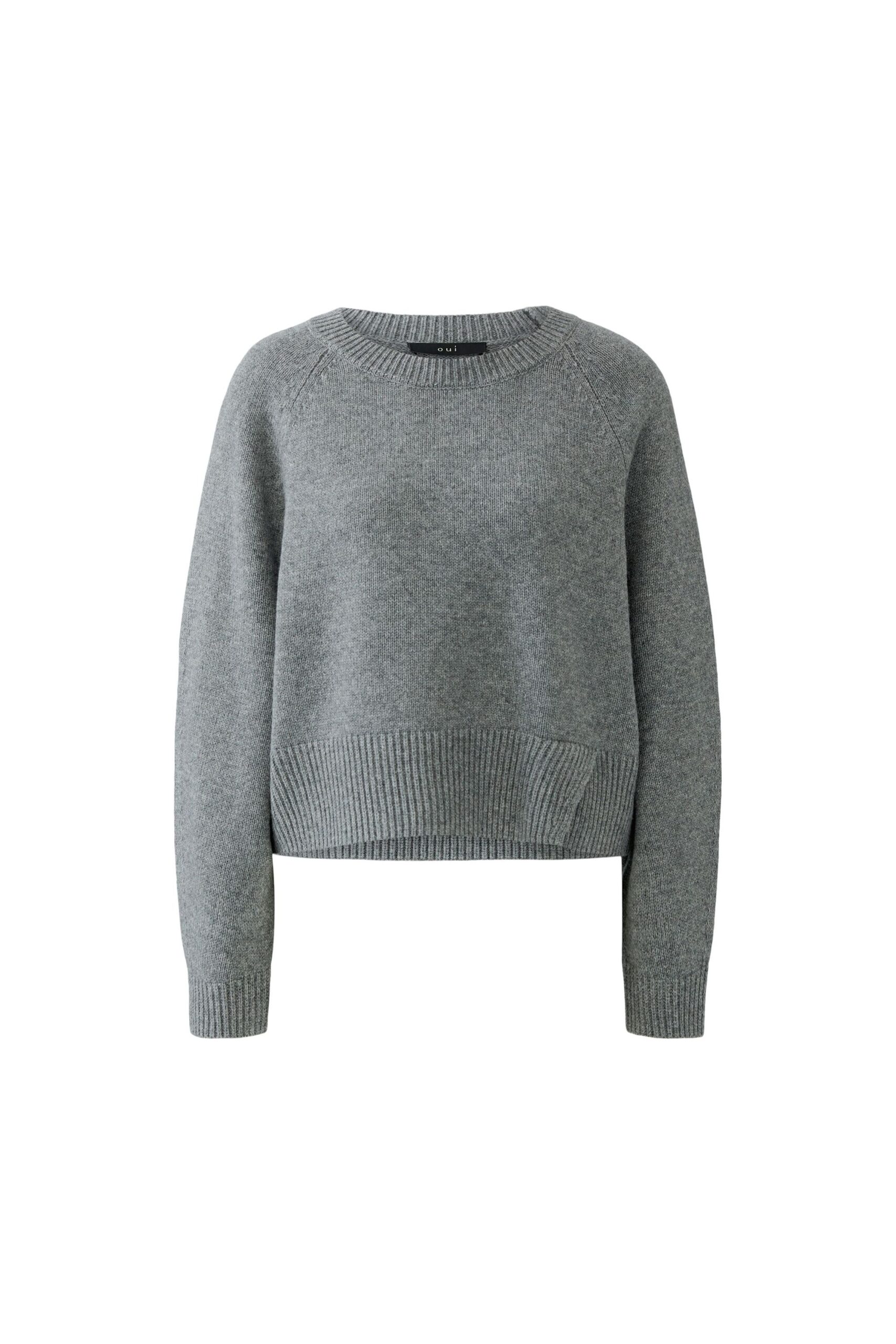 Oui Lässiger Strickpullover mit Rundhals