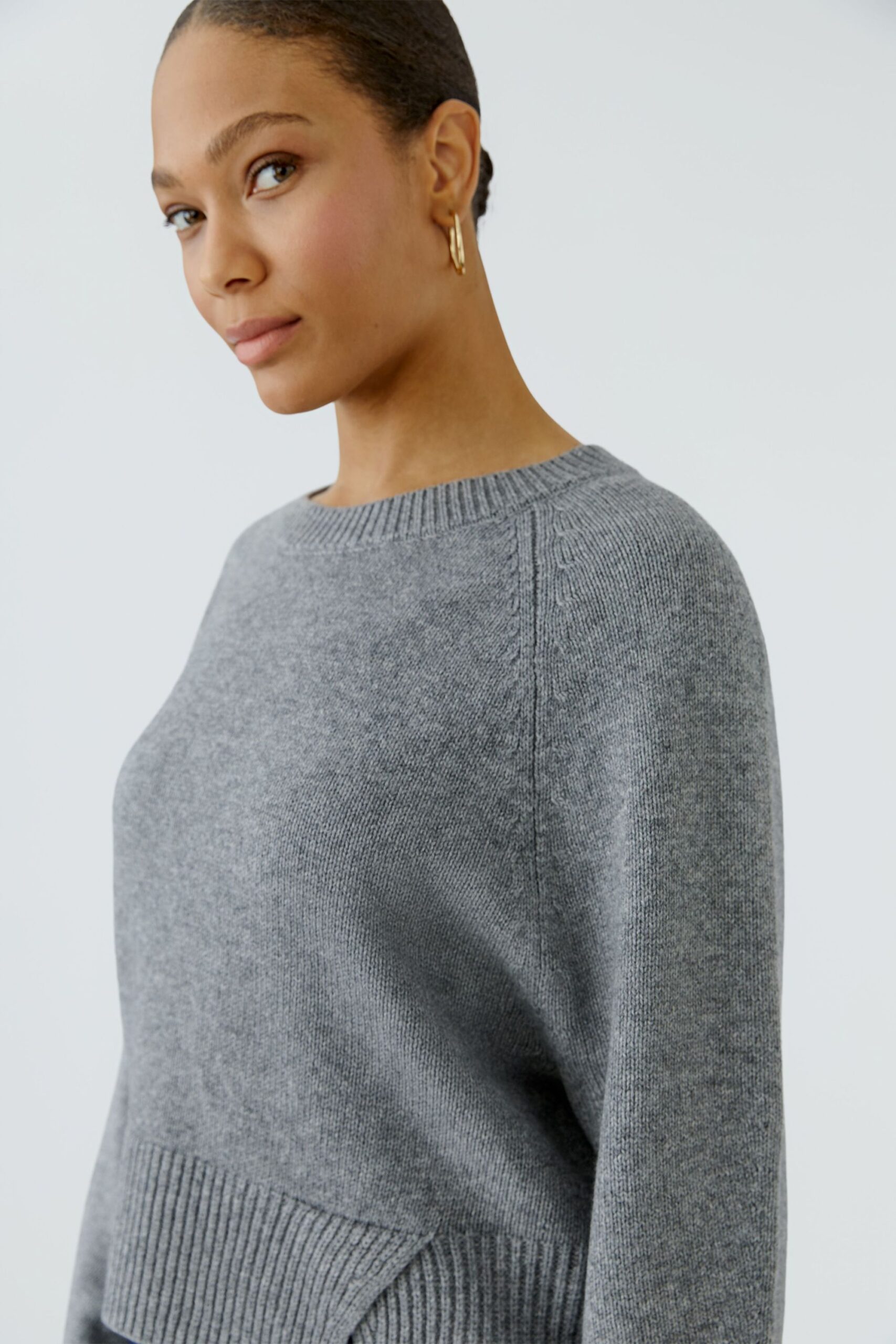 Oui Lässiger Strickpullover mit Rundhals – Bild 4