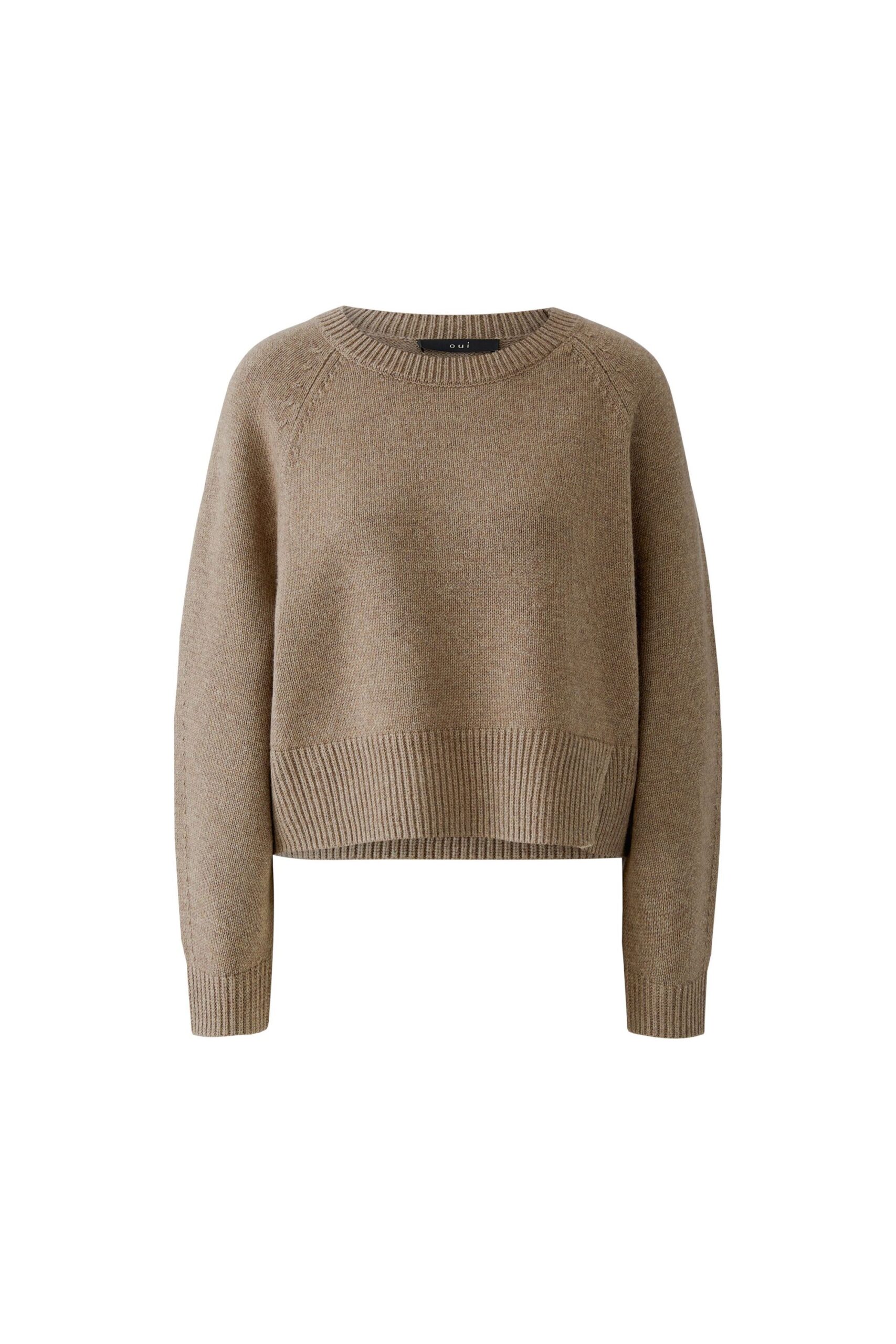 Oui Lässig geschnittener Strickpullover mit Rundhals