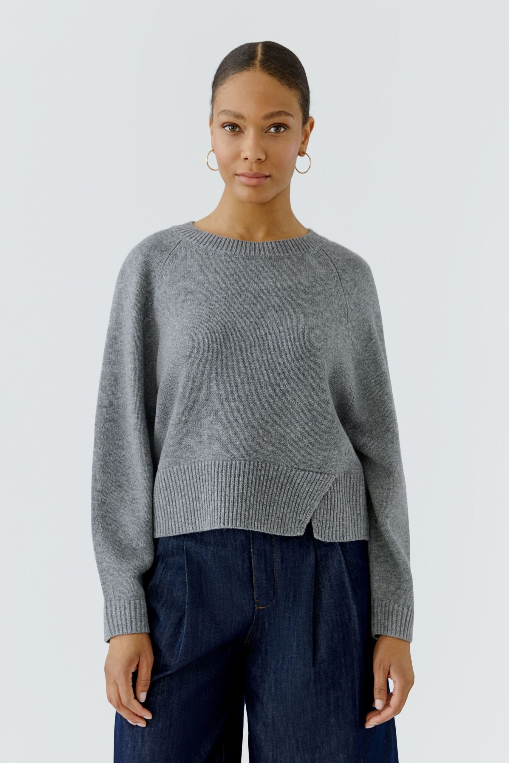 Oui Lässiger Strickpullover mit Rundhals – Bild 3