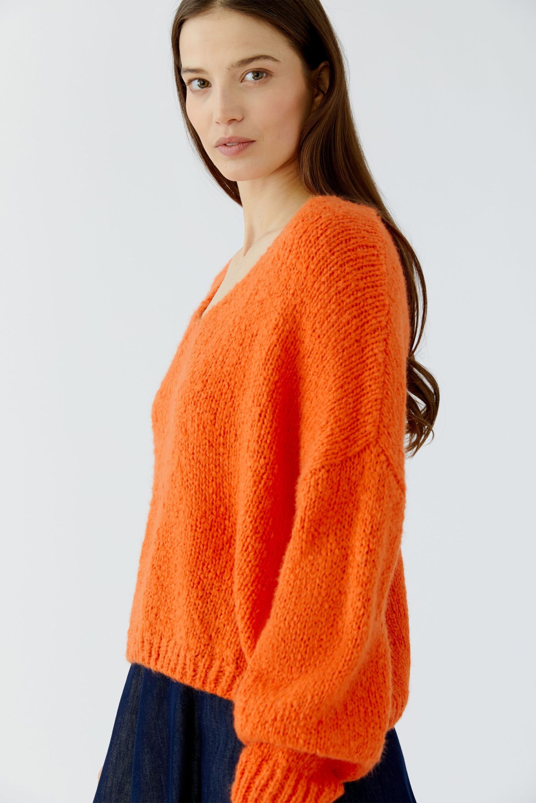 Oui Oversized Strickpullover mit V-Ausschnitt – Bild 4
