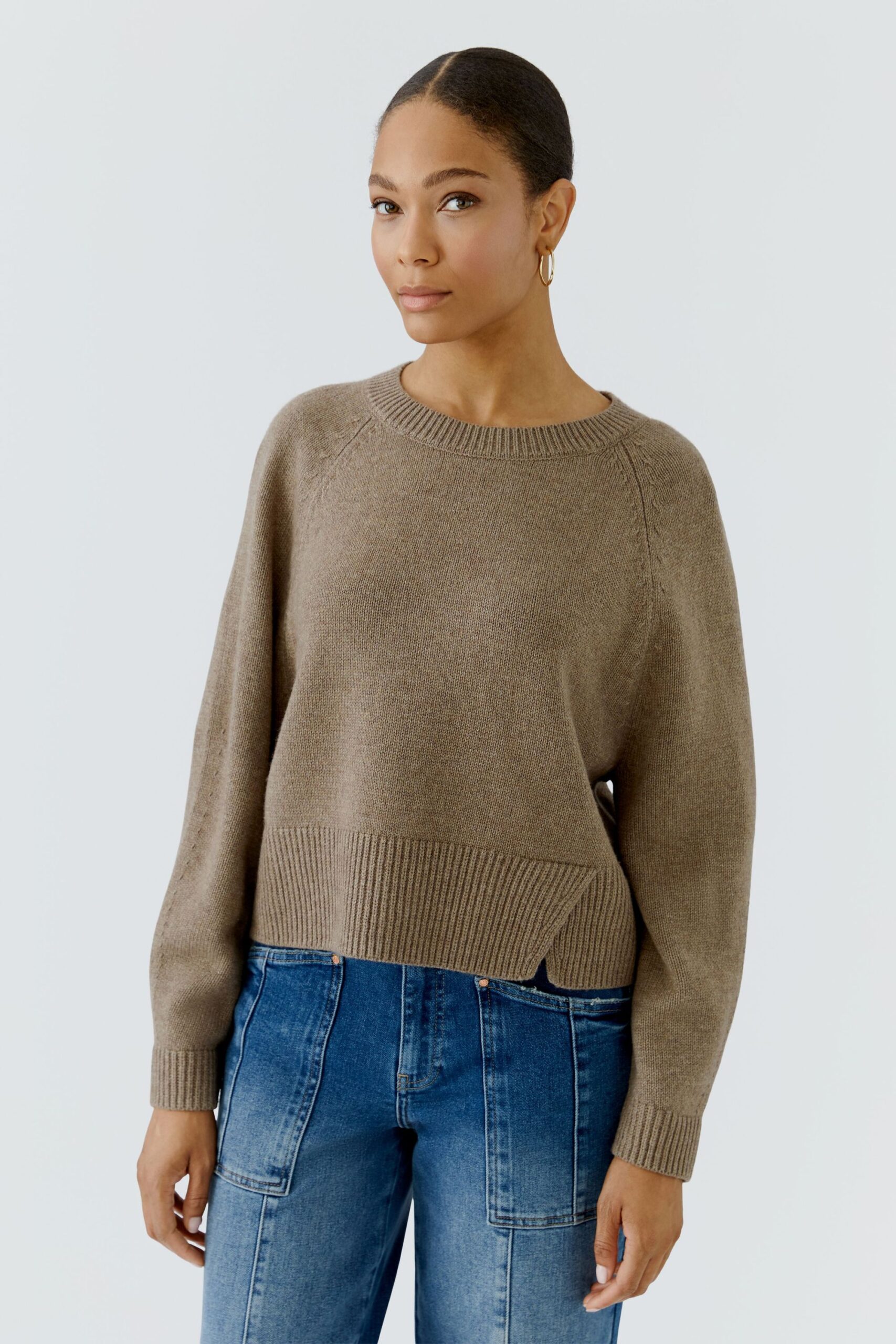 Oui Lässig geschnittener Strickpullover mit Rundhals – Bild 3