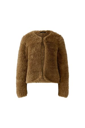 Oui Nahtlos gestrickte Strickjacke mit Hakenverschluss