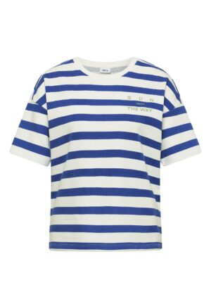 CECIL Halbarm Shirt mit Streifen und Wording-Detail