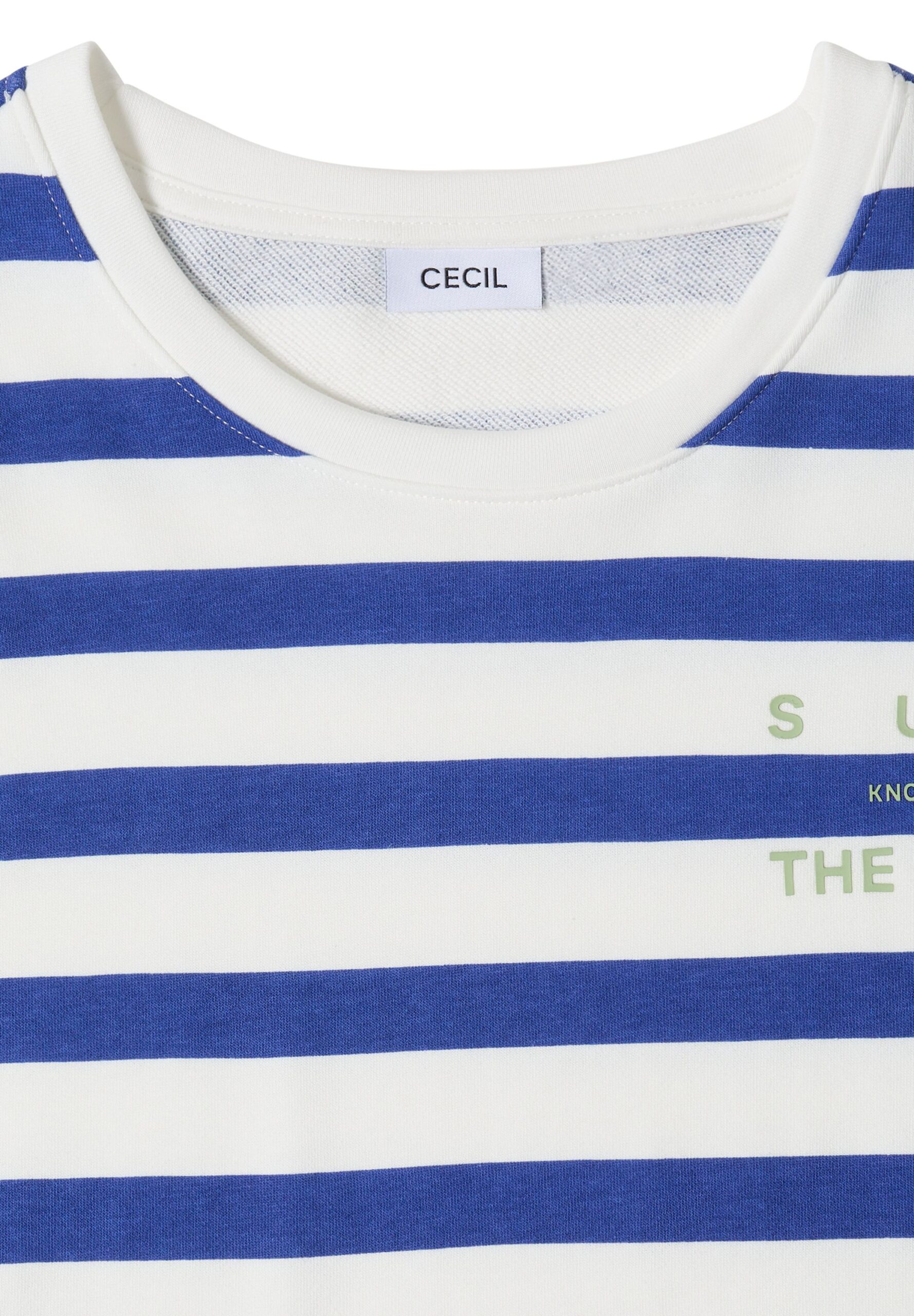 CECIL Halbarm Shirt mit Streifen und Wording-Detail – Bild 6