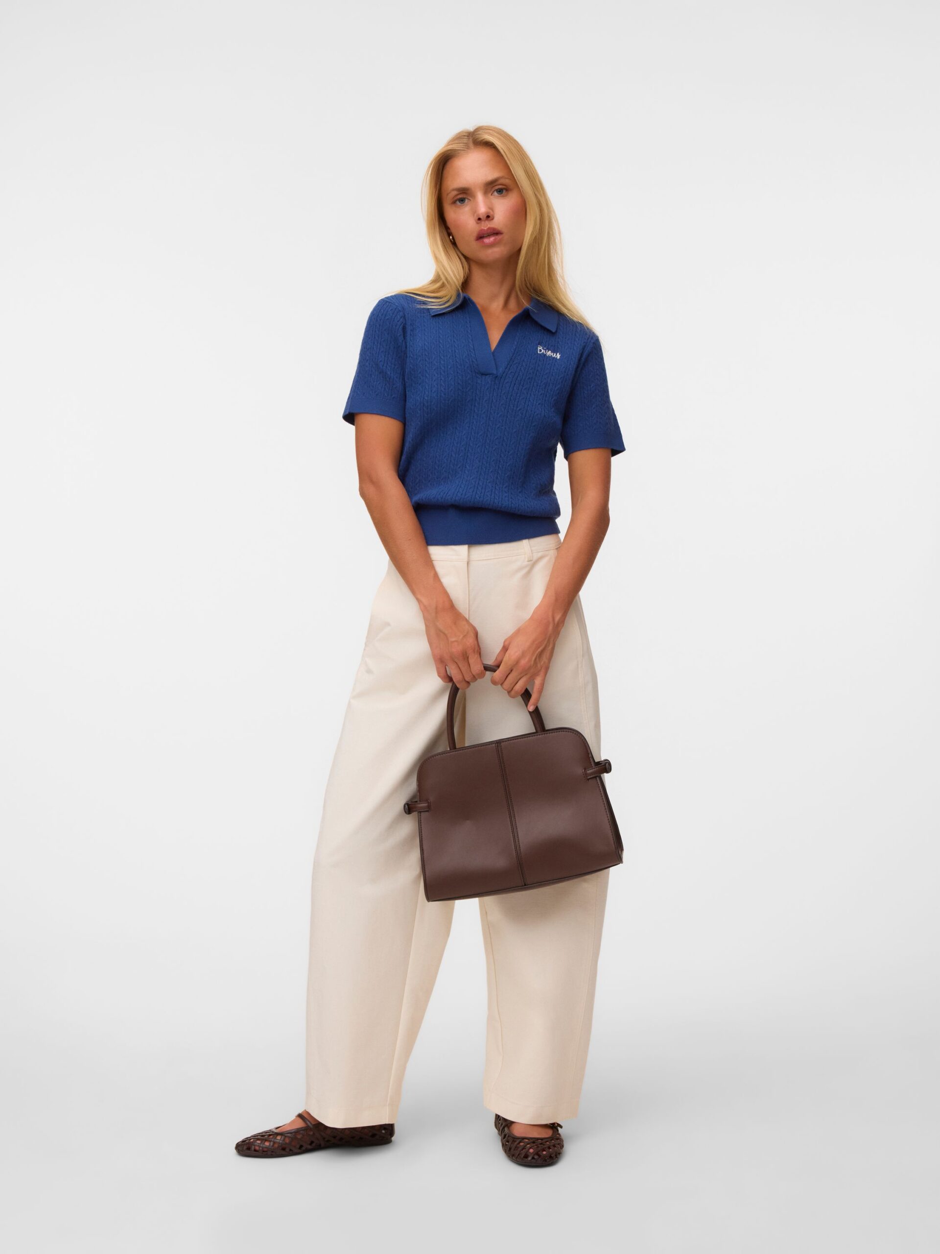 VERO MODA Gestrickter Polokragen-Pullover mit Zopfstrick – Bild 2