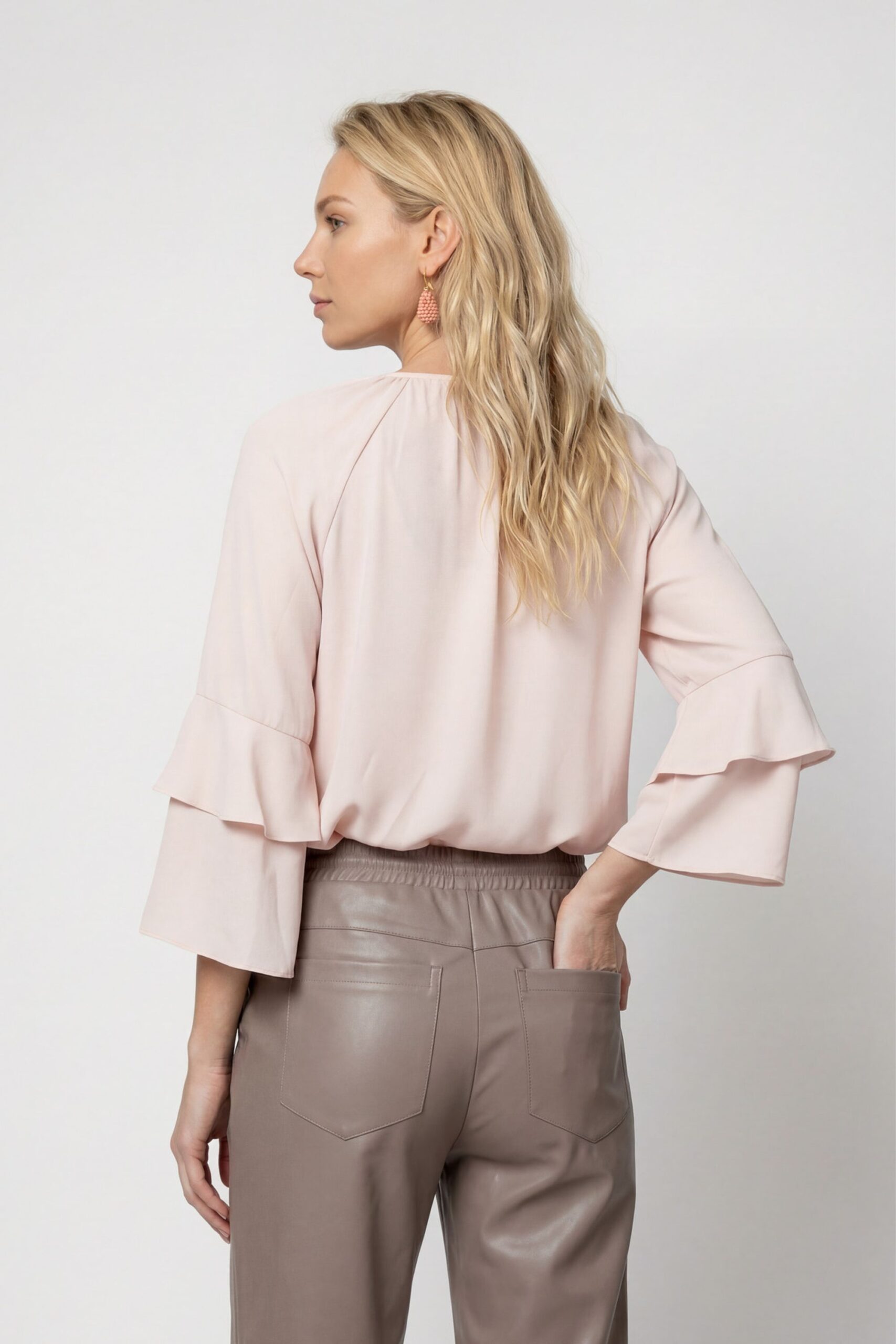 monari Chiffonbluse mit Rüschendetails und Bindeband – Bild 5