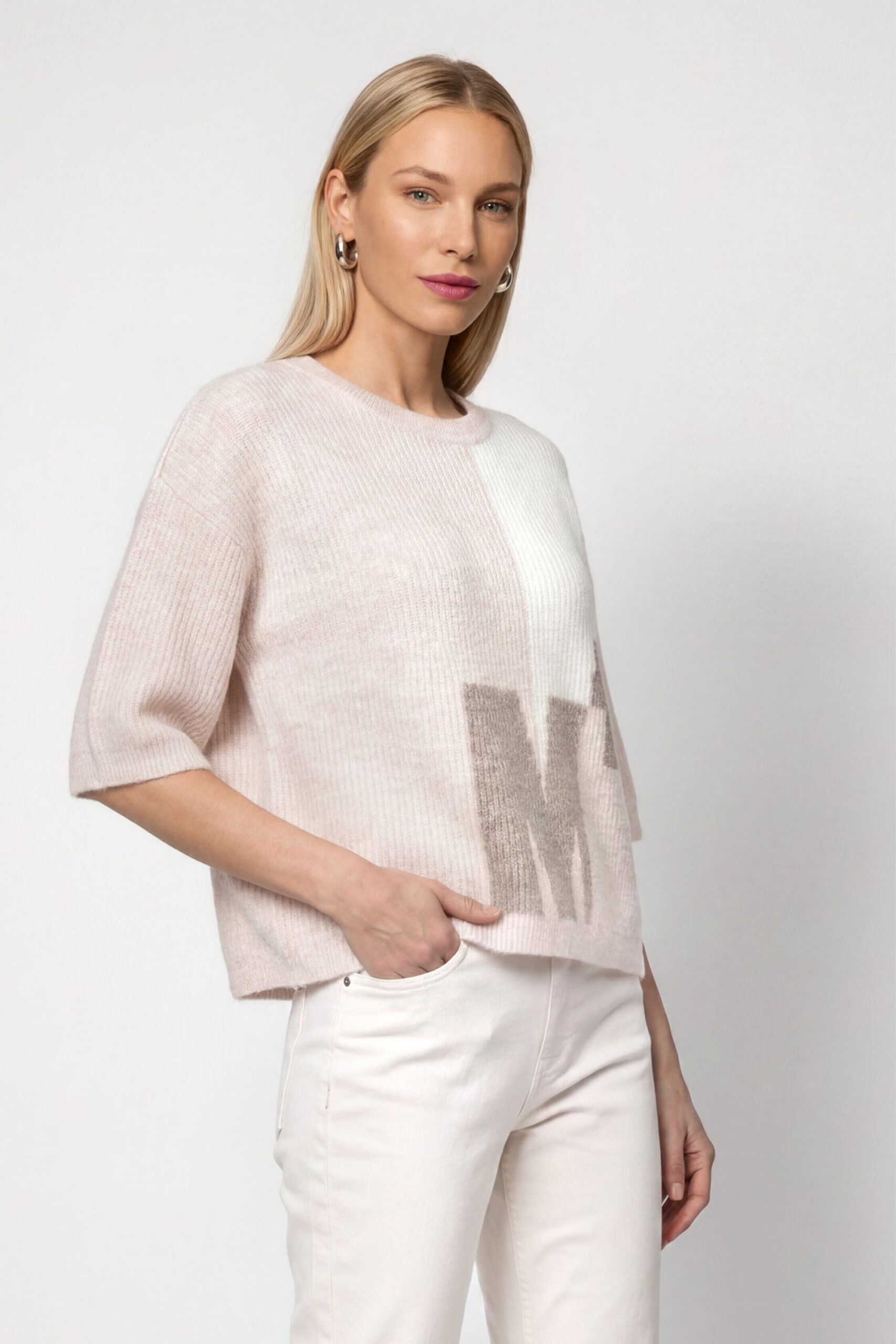 monari Strickpullover mit Intarsie-Design