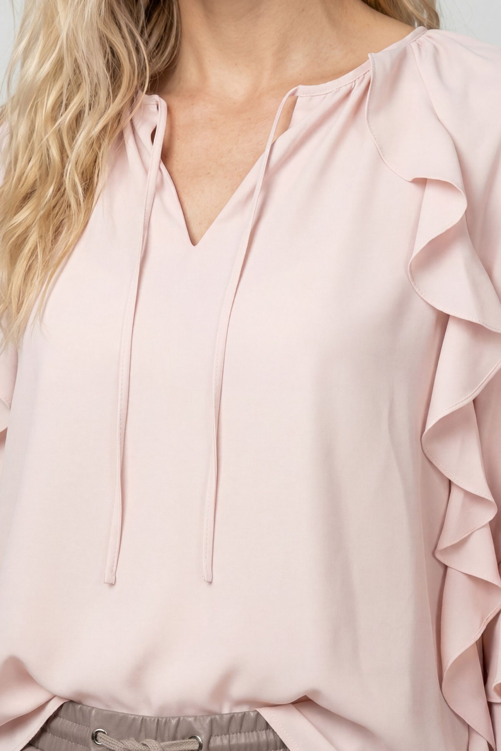 monari Chiffonbluse mit Rüschendetails und Bindeband – Bild 4