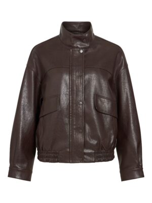 VILA High Neck Jacke mit verdecktem Reißverschluss