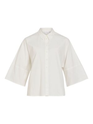 VILA Loose Shirt mit Halbarm und Knopfleiste