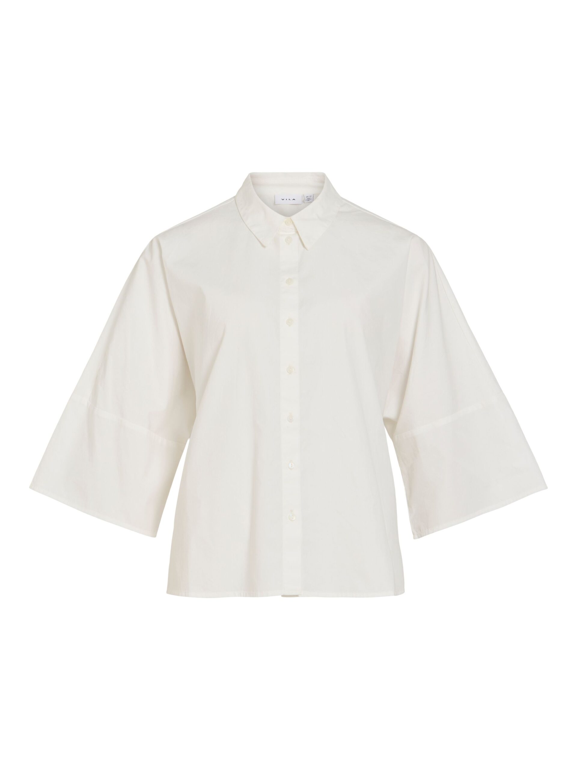 VILA Loose Shirt mit Halbarm und Knopfleiste