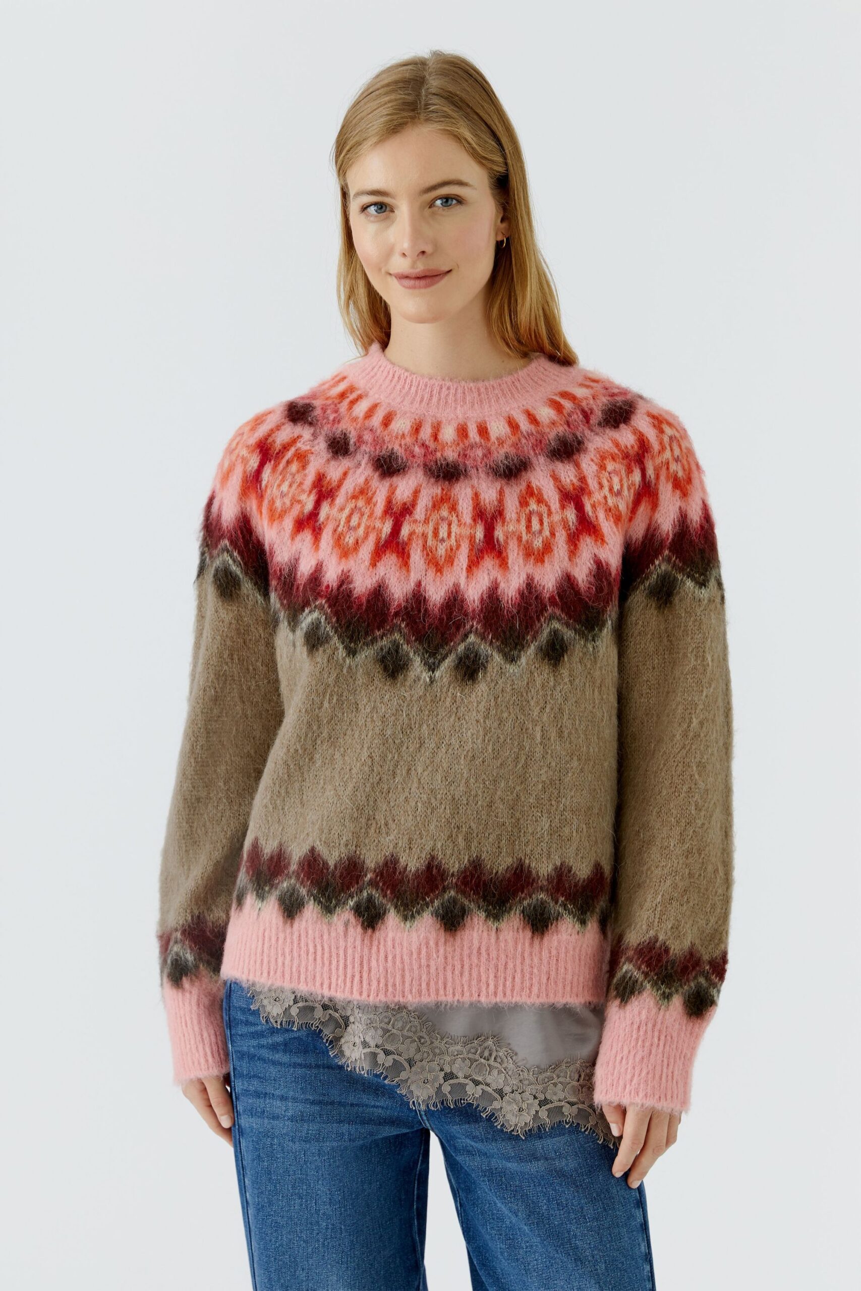 Oui Lässig geschnittener Strickpullover in regulärer Länge – Bild 4