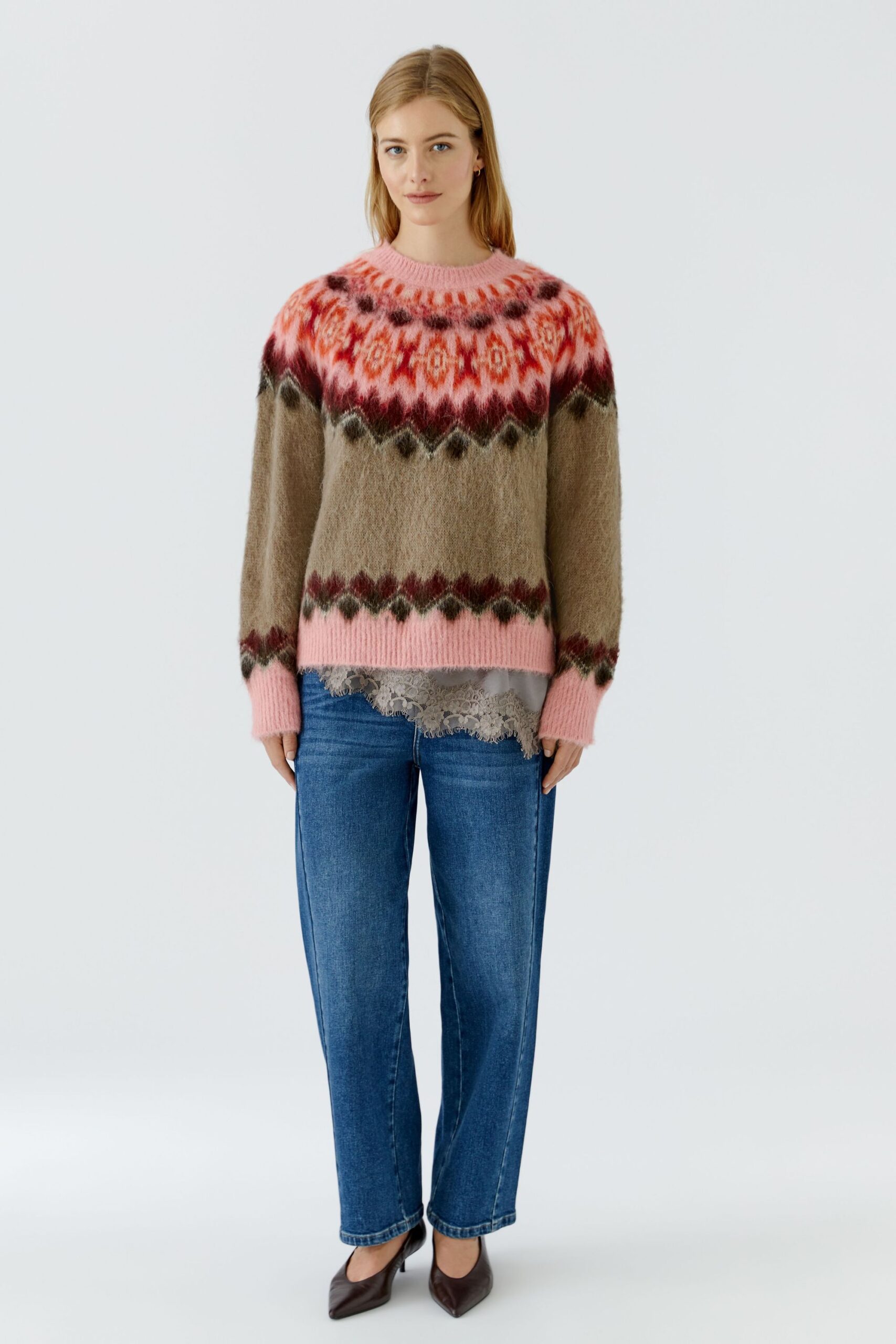 Oui Lässig geschnittener Strickpullover in regulärer Länge – Bild 3