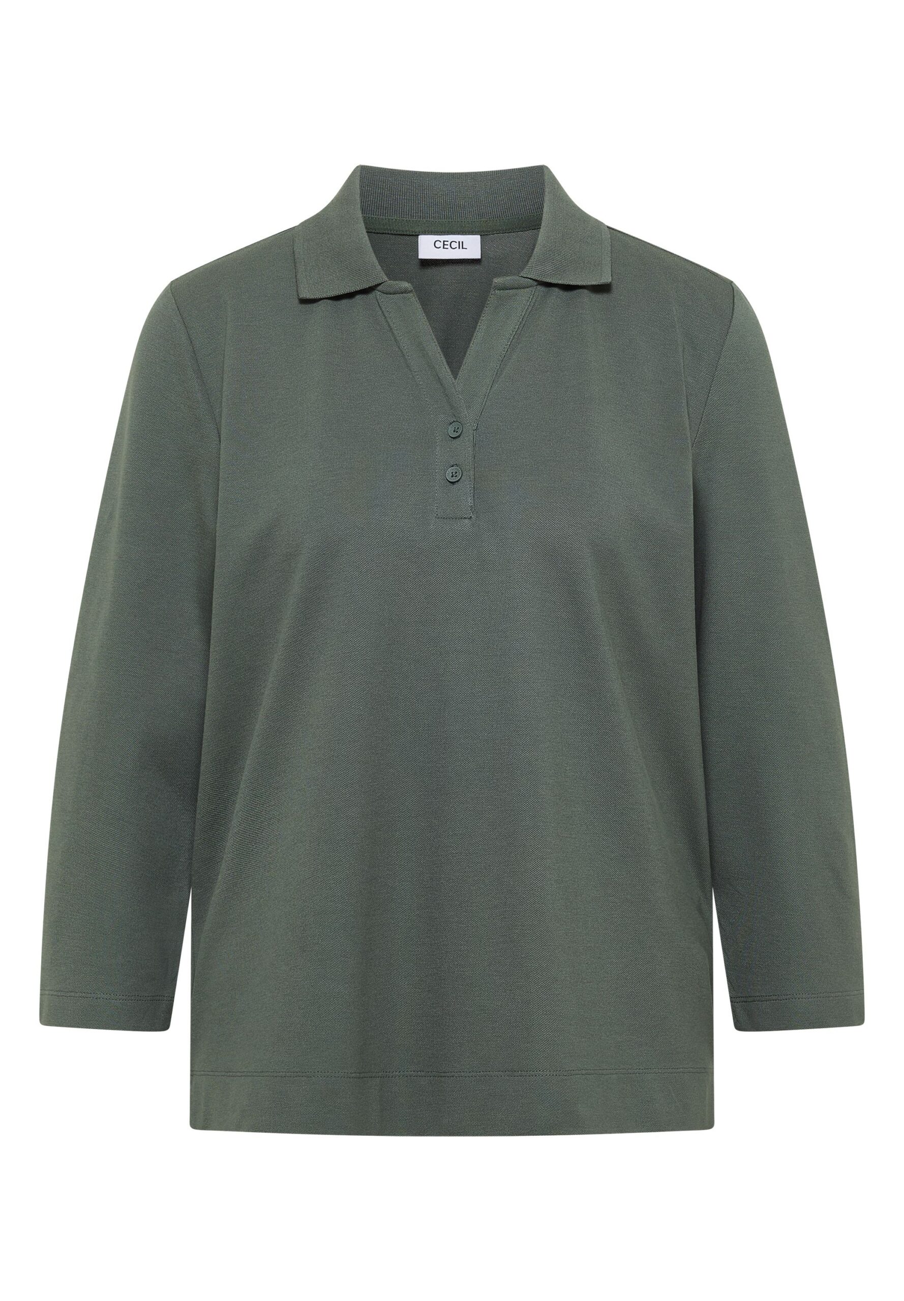CECIL 3/4-Arm Poloshirt mit Knopfdetail
