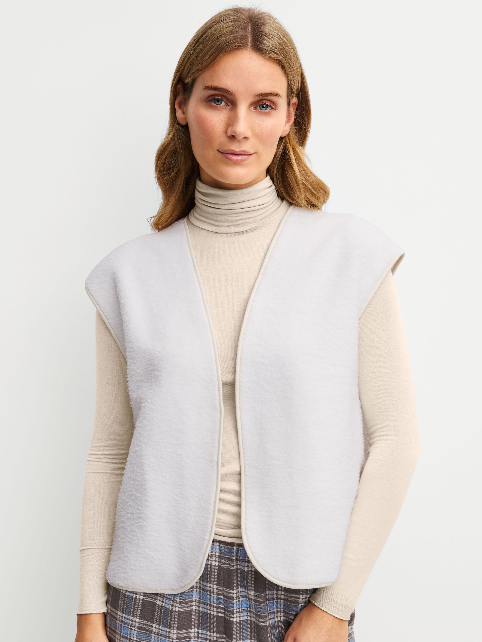 Calida Damen Gilet aus Baumwolle mit offenem Schnitt