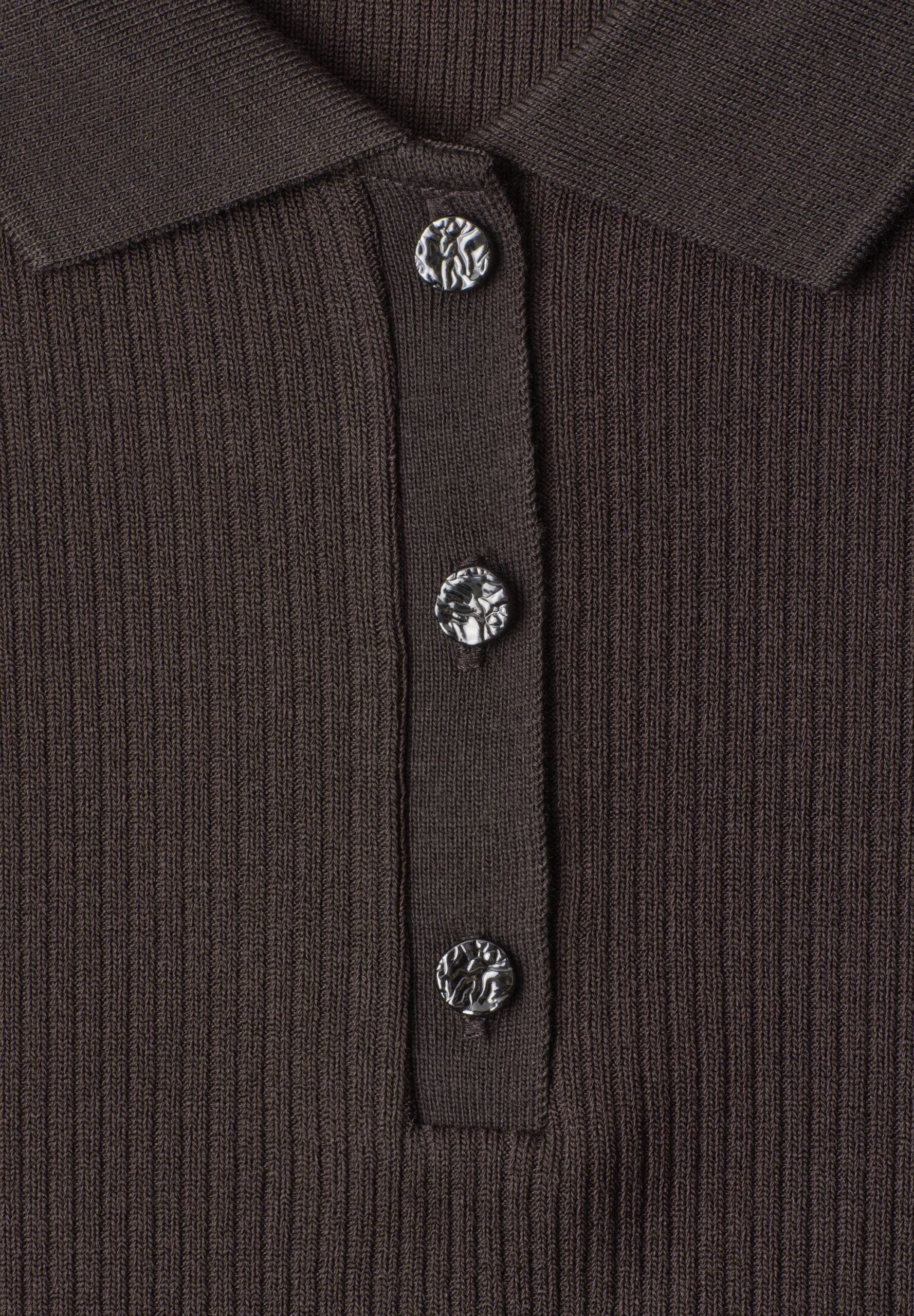 Street One Poloshirt im Strick-Look mit Rippstruktur – Bild 5