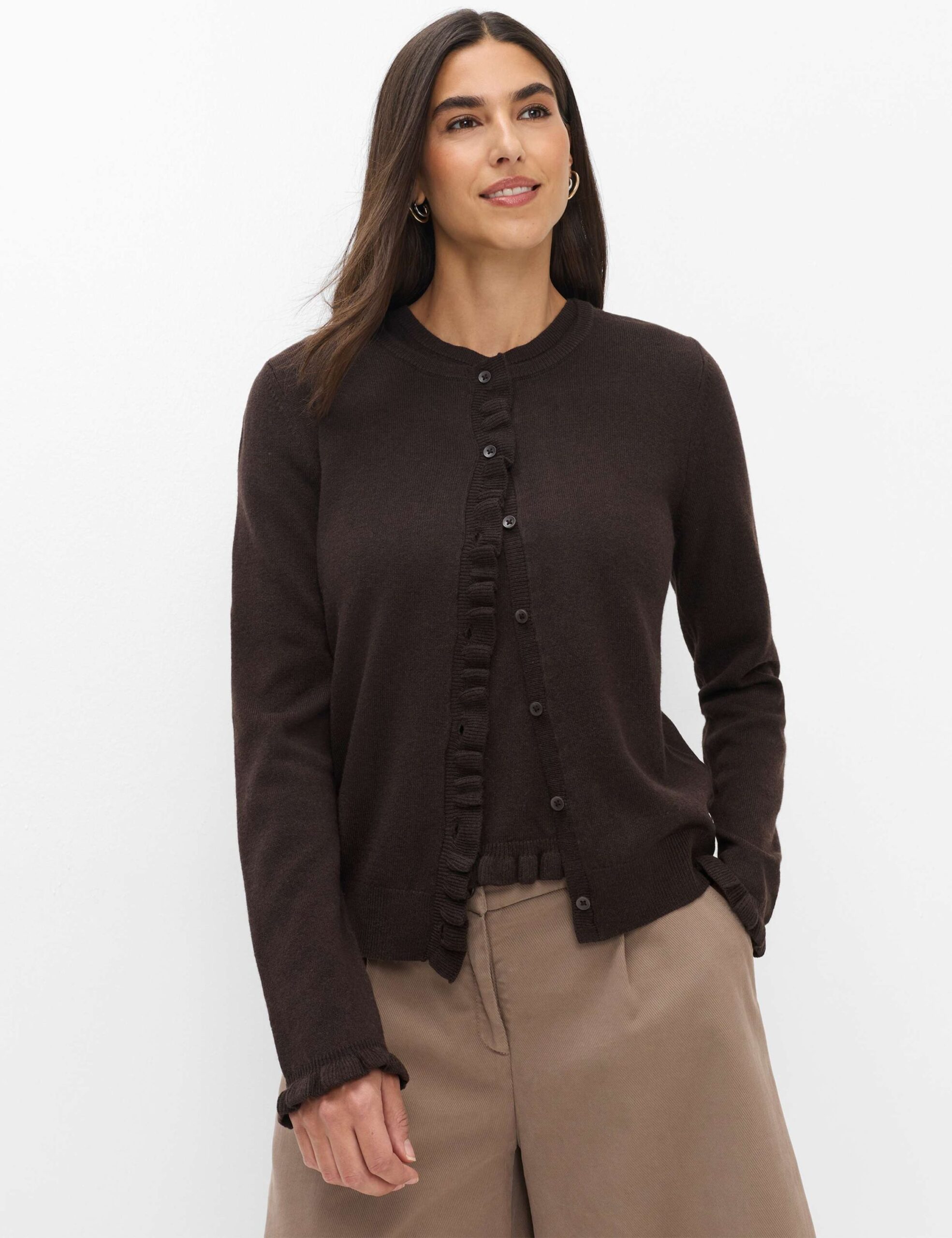 BRAX Strickjacke mit Rüschen und Volant – Bild 7