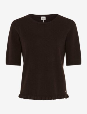 BRAX Pullover mit Rüschenabschluss