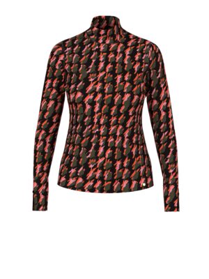 Marc Cain Collections Shirt mit abstraktem Hahnentrittmuster