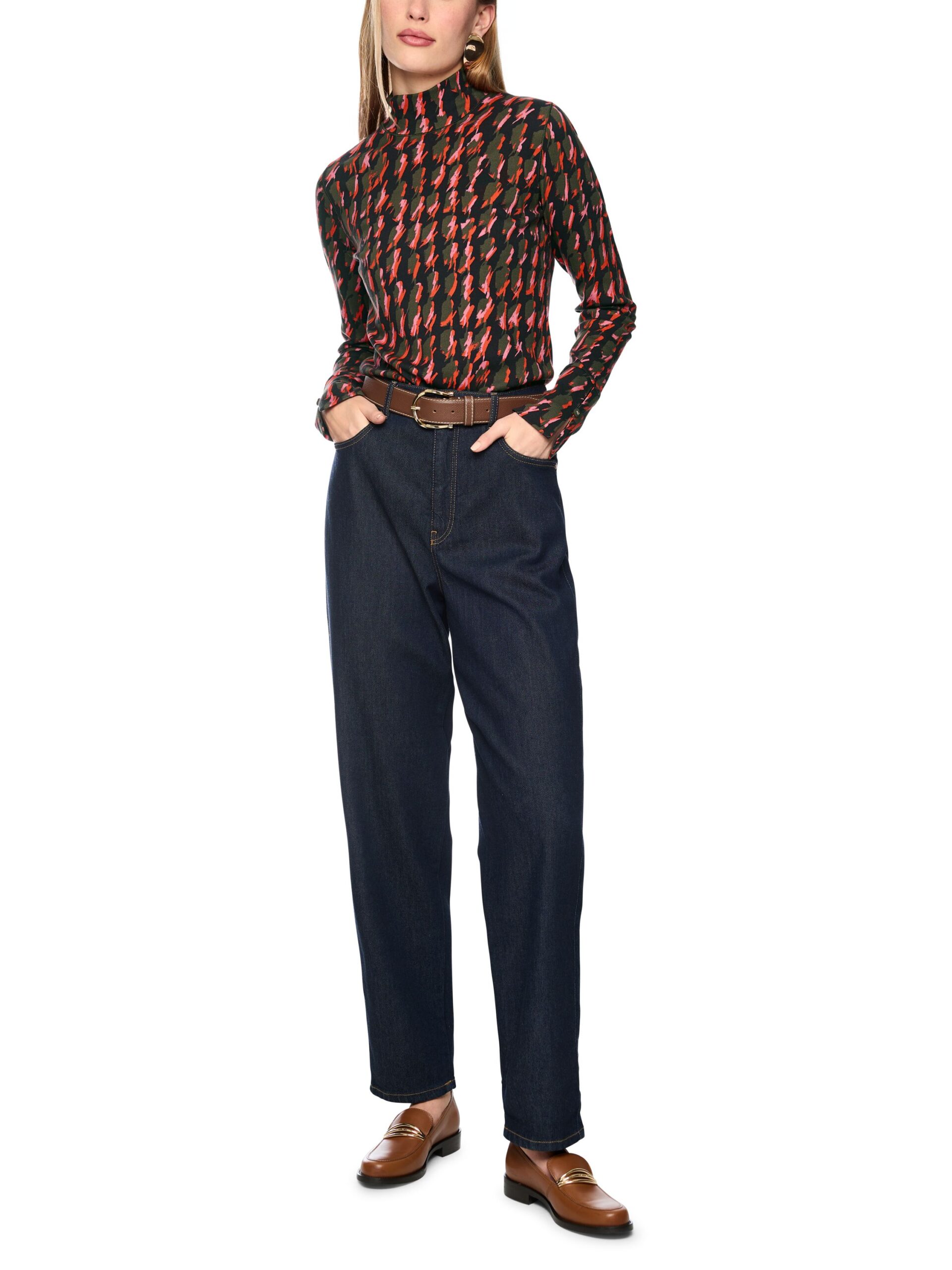 Marc Cain Collections Shirt mit abstraktem Hahnentrittmuster – Bild 2