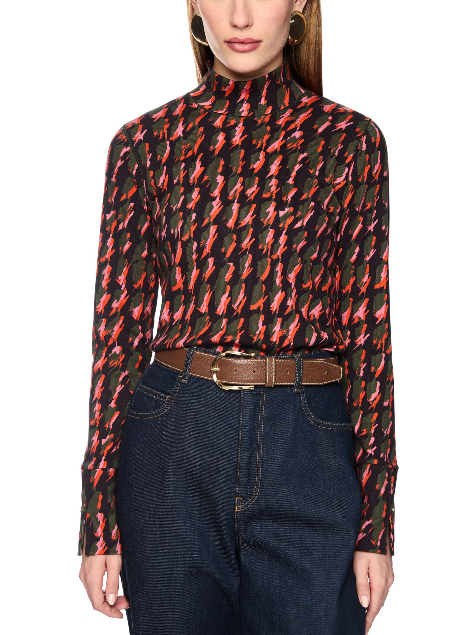Marc Cain Collections Shirt mit abstraktem Hahnentrittmuster – Bild 5