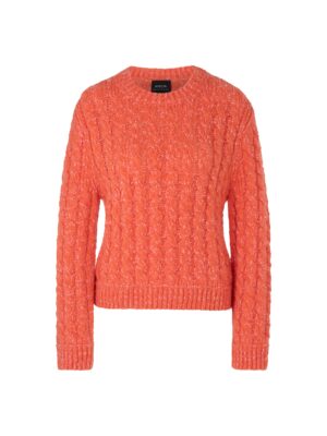 Marc Cain Collections Pullover mit Zopfmuster und Rundhalsausschnitt