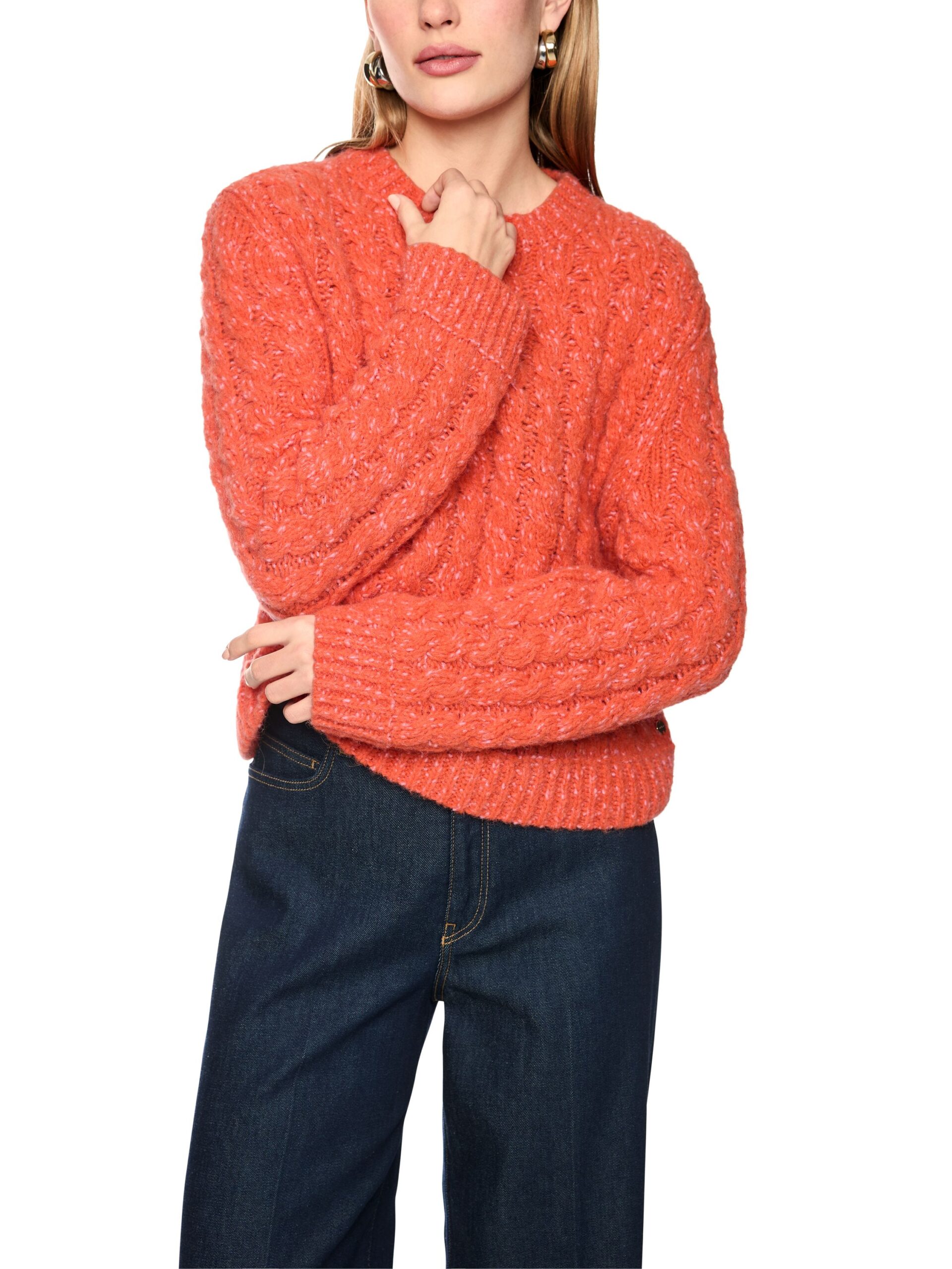 Marc Cain Collections Pullover mit Zopfmuster und Rundhalsausschnitt – Bild 5