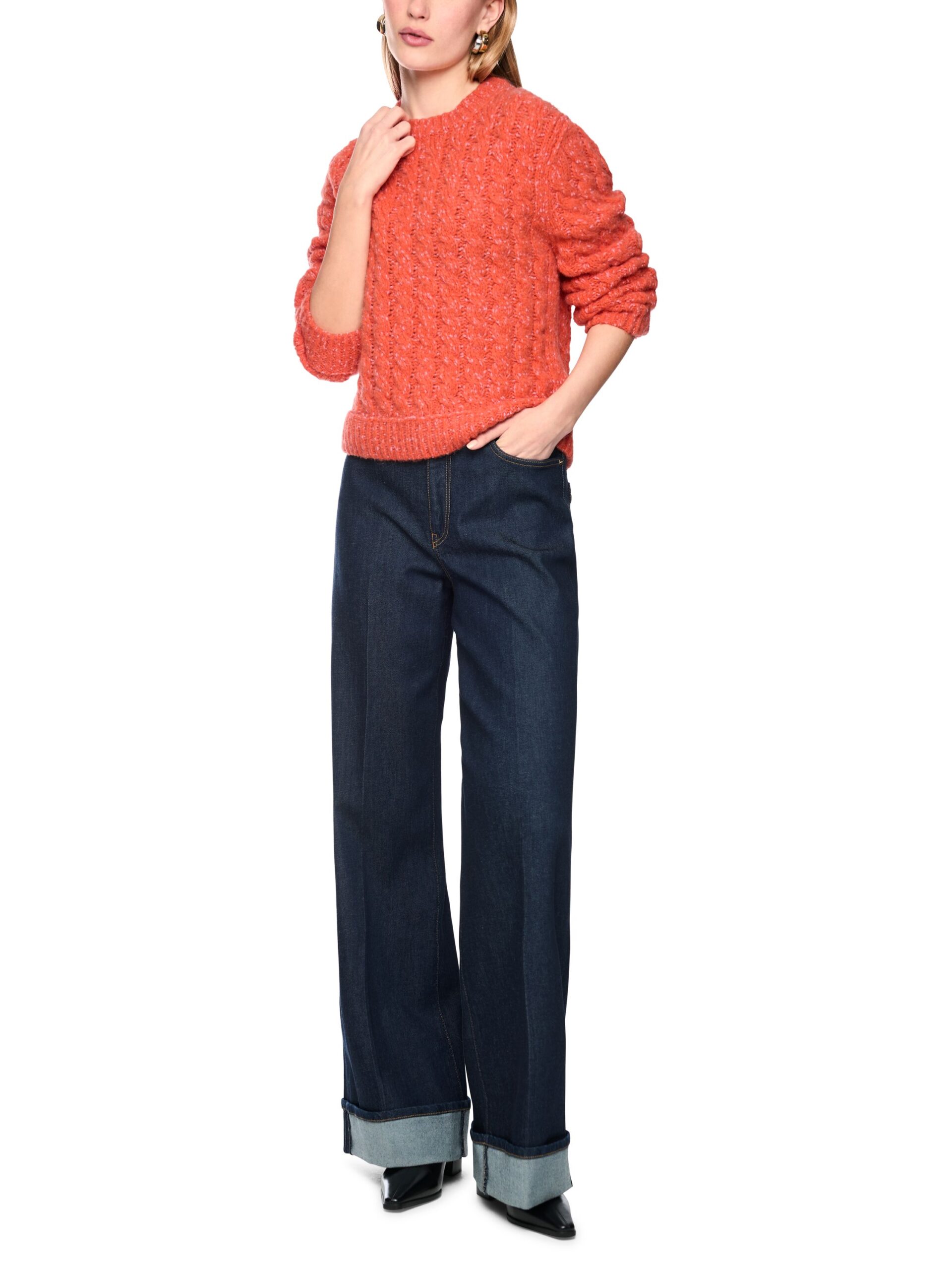 Marc Cain Collections Pullover mit Zopfmuster und Rundhalsausschnitt – Bild 2