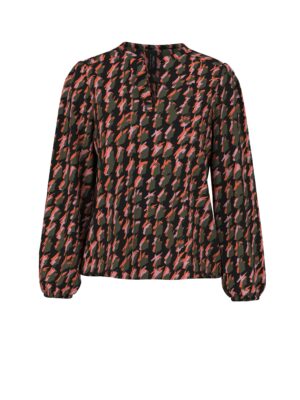 Marc Cain Collections Bluse mit abstraktem Hahnentrittmuster