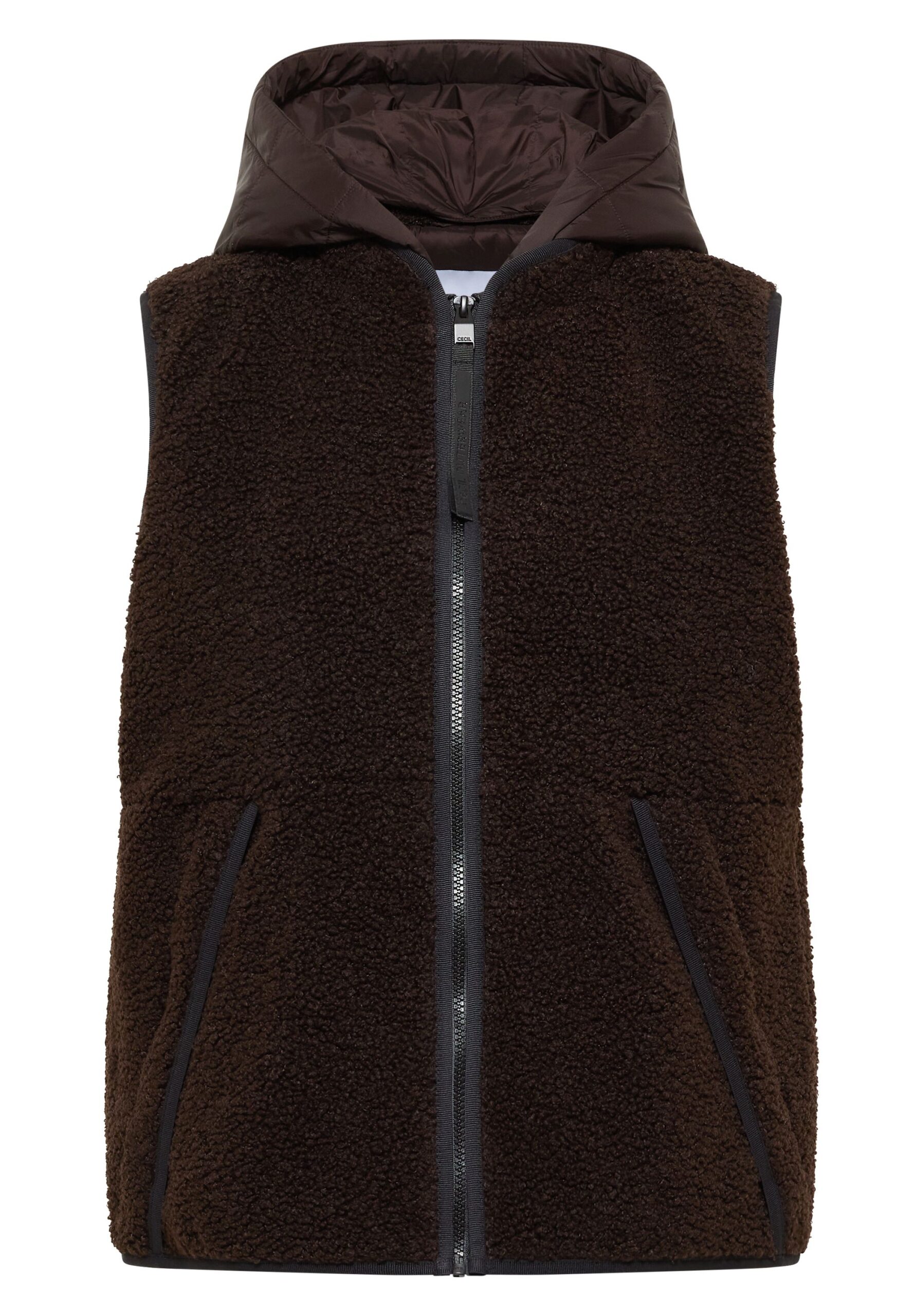 CECIL Teddy-Weste mit abnehmbarer Kapuze