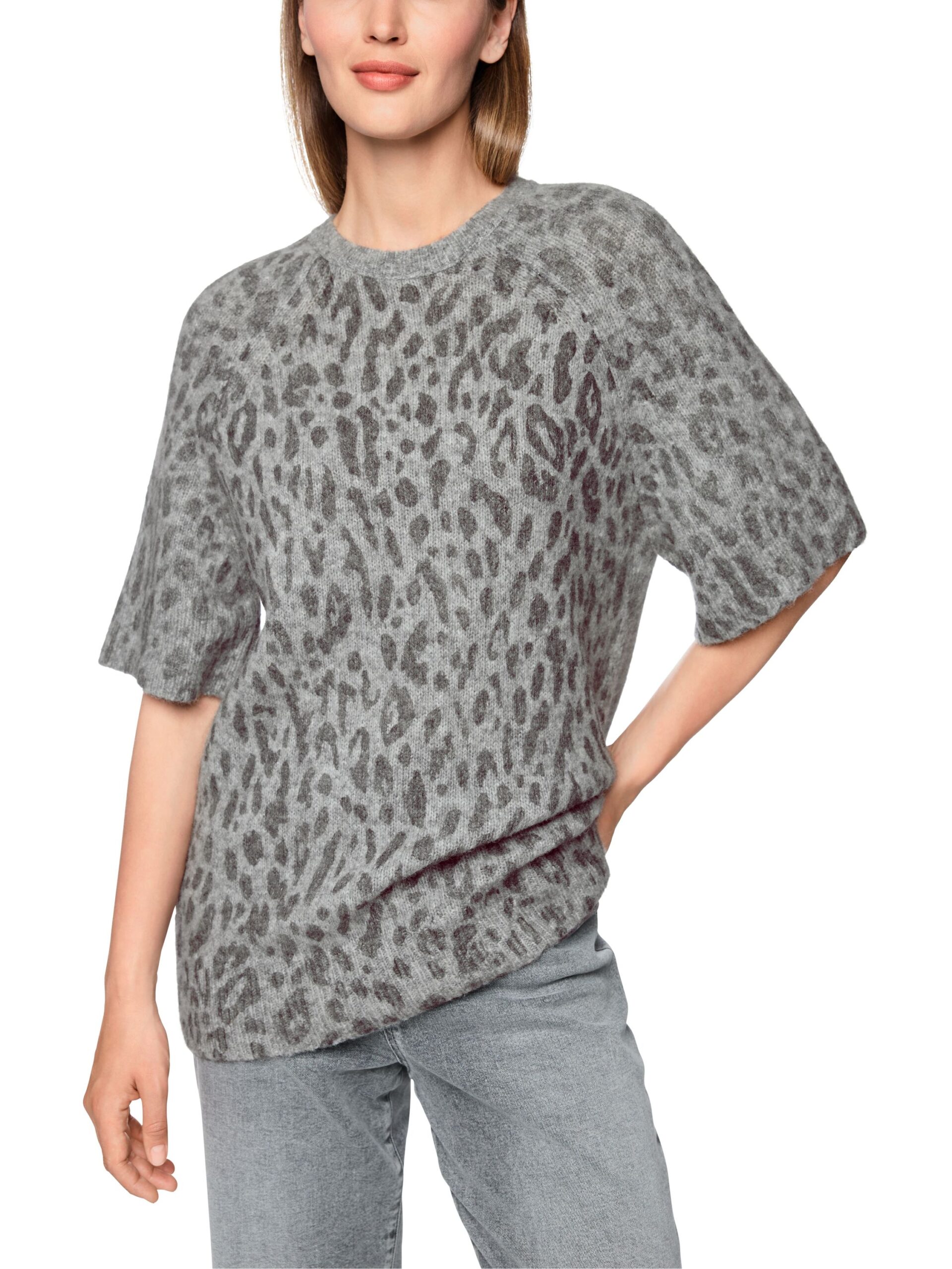 Marc Cain Sports Langer Pullover mit Leo-Muster – Bild 5