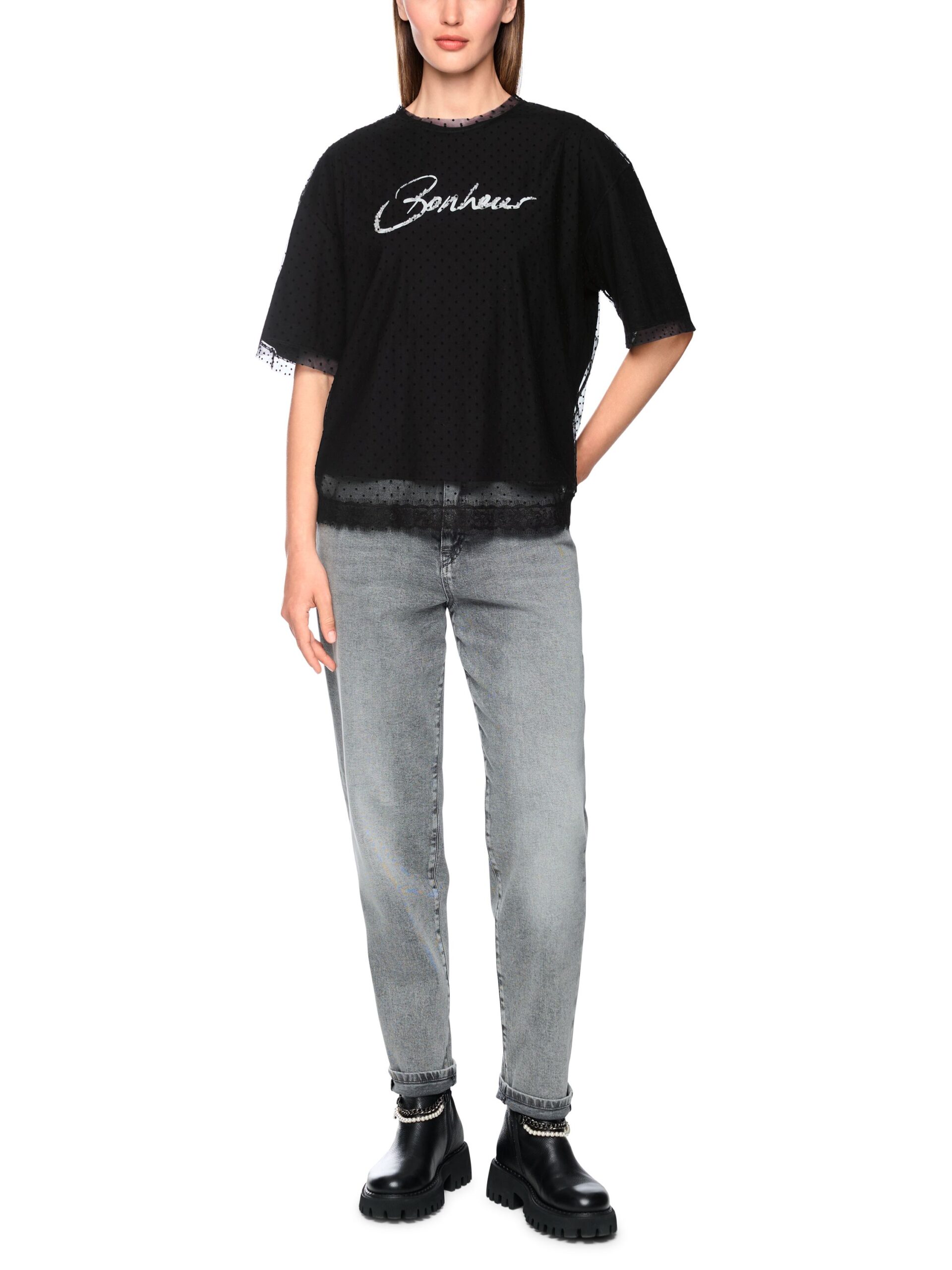 Marc Cain Sports 2-in-1 T-Shirt im Layer-Look mit Mesh – Bild 2