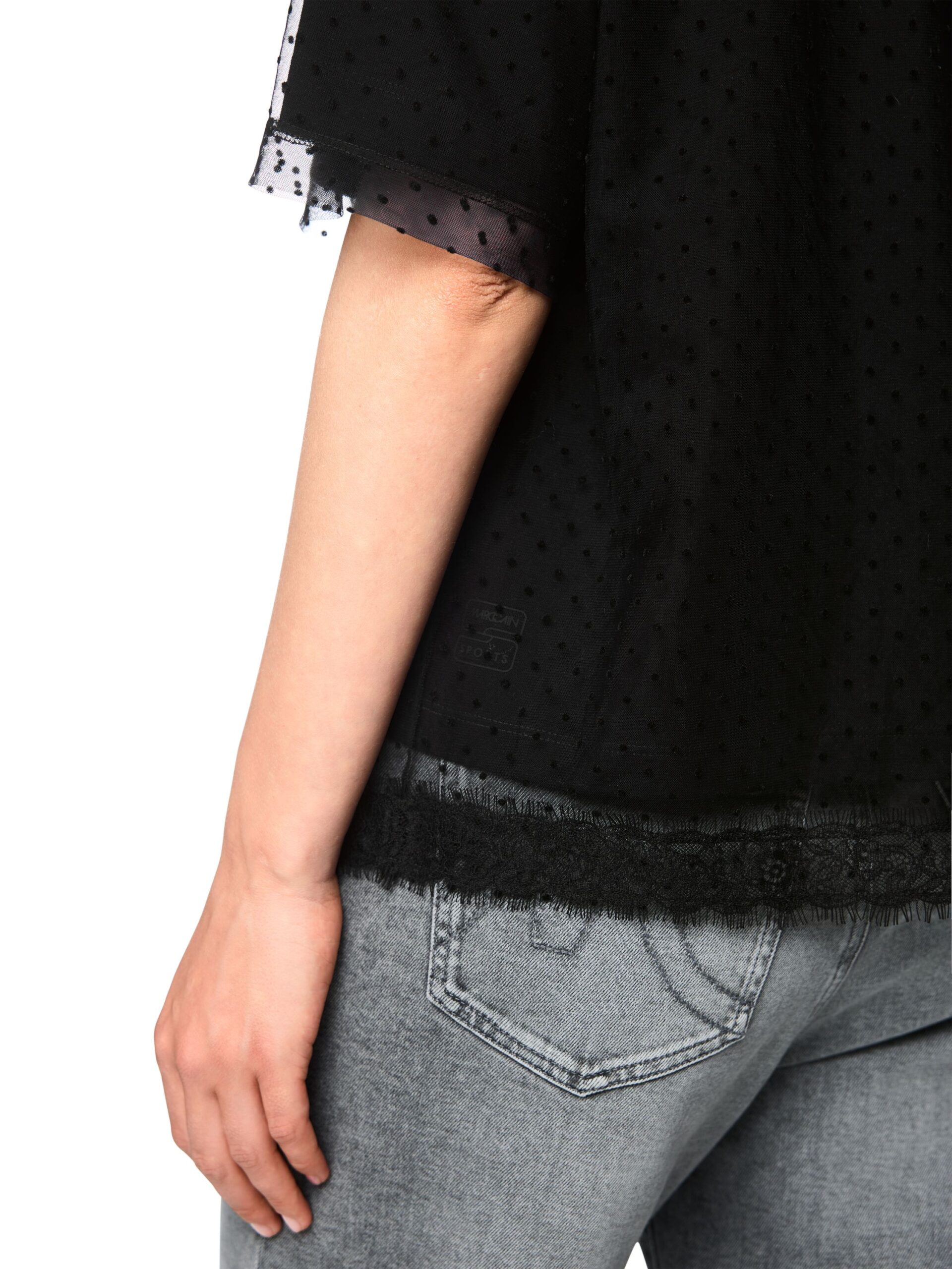 Marc Cain Sports 2-in-1 T-Shirt im Layer-Look mit Mesh – Bild 5