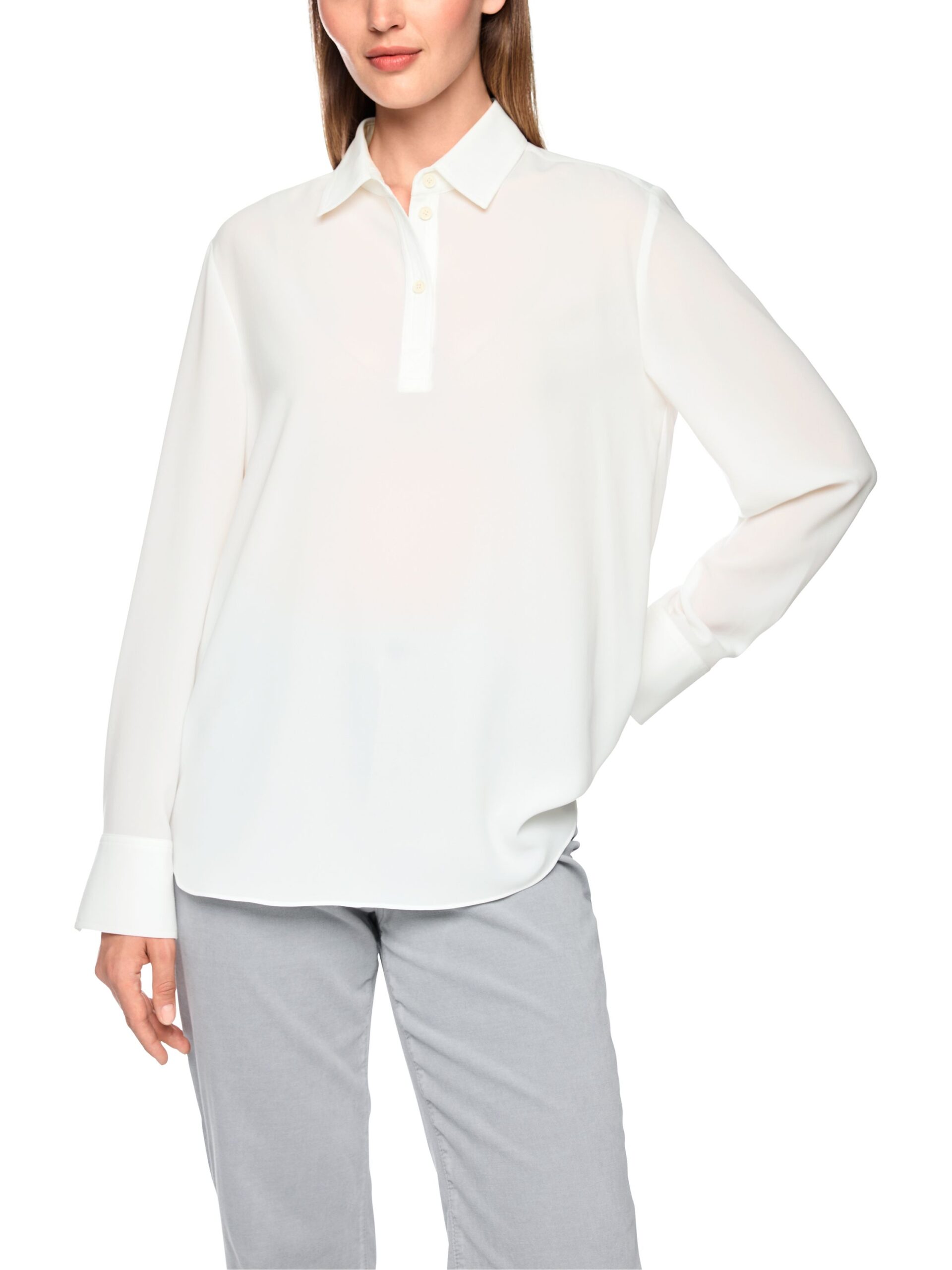 Marc Cain Sports Klassische Bluse mit sichtbarer Knopfleiste – Bild 3