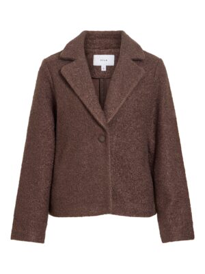 VILA Boucle Jacke mit Fly-Away Kragen