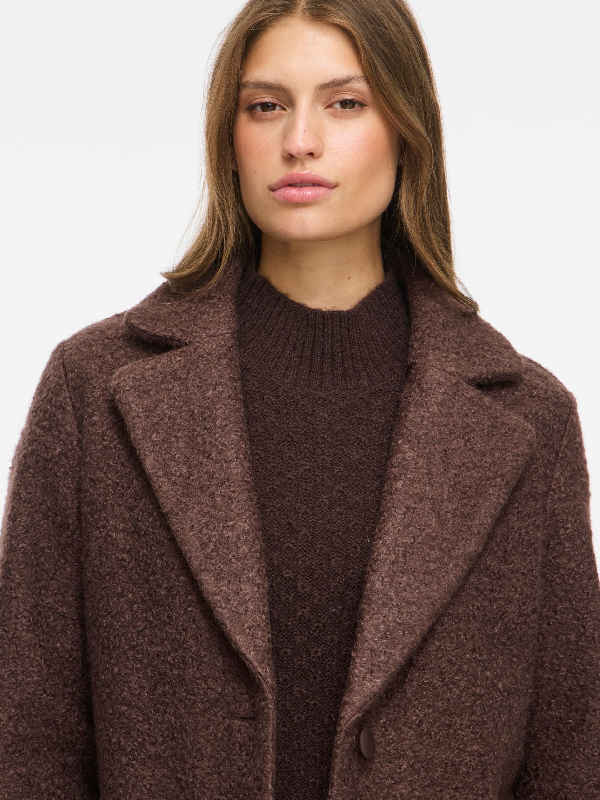 VILA Boucle Jacke mit Fly-Away Kragen – Bild 4