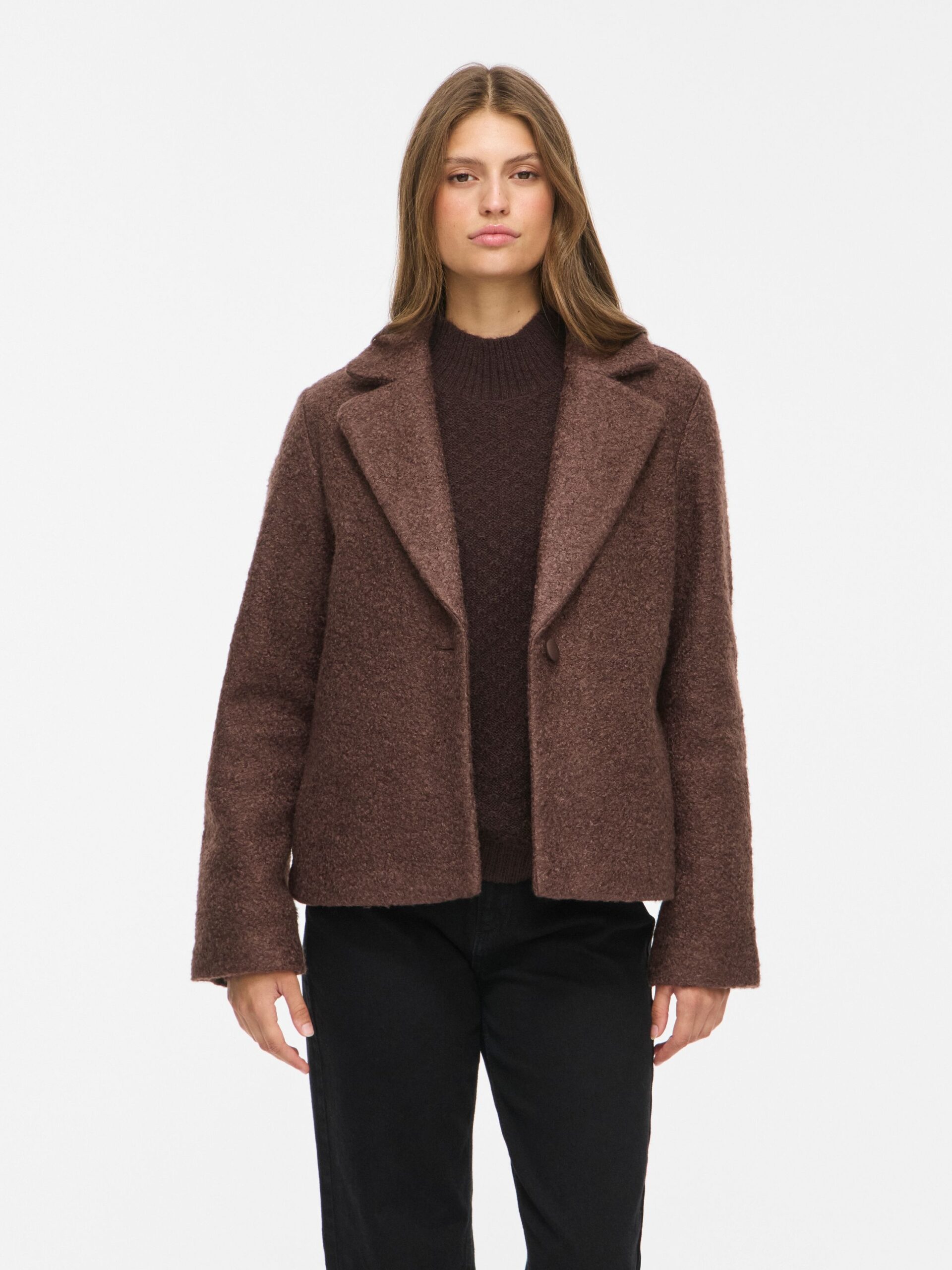 VILA Boucle Jacke mit Fly-Away Kragen – Bild 2