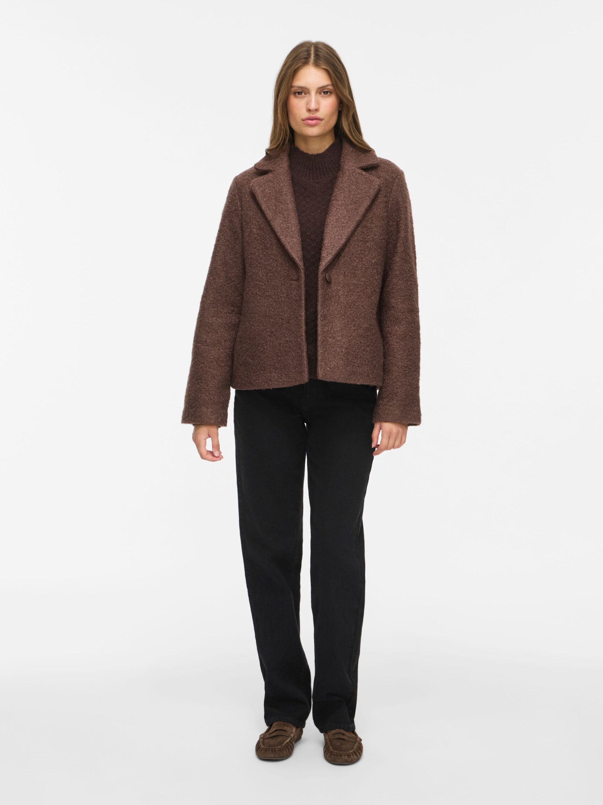 VILA Boucle Jacke mit Fly-Away Kragen – Bild 3