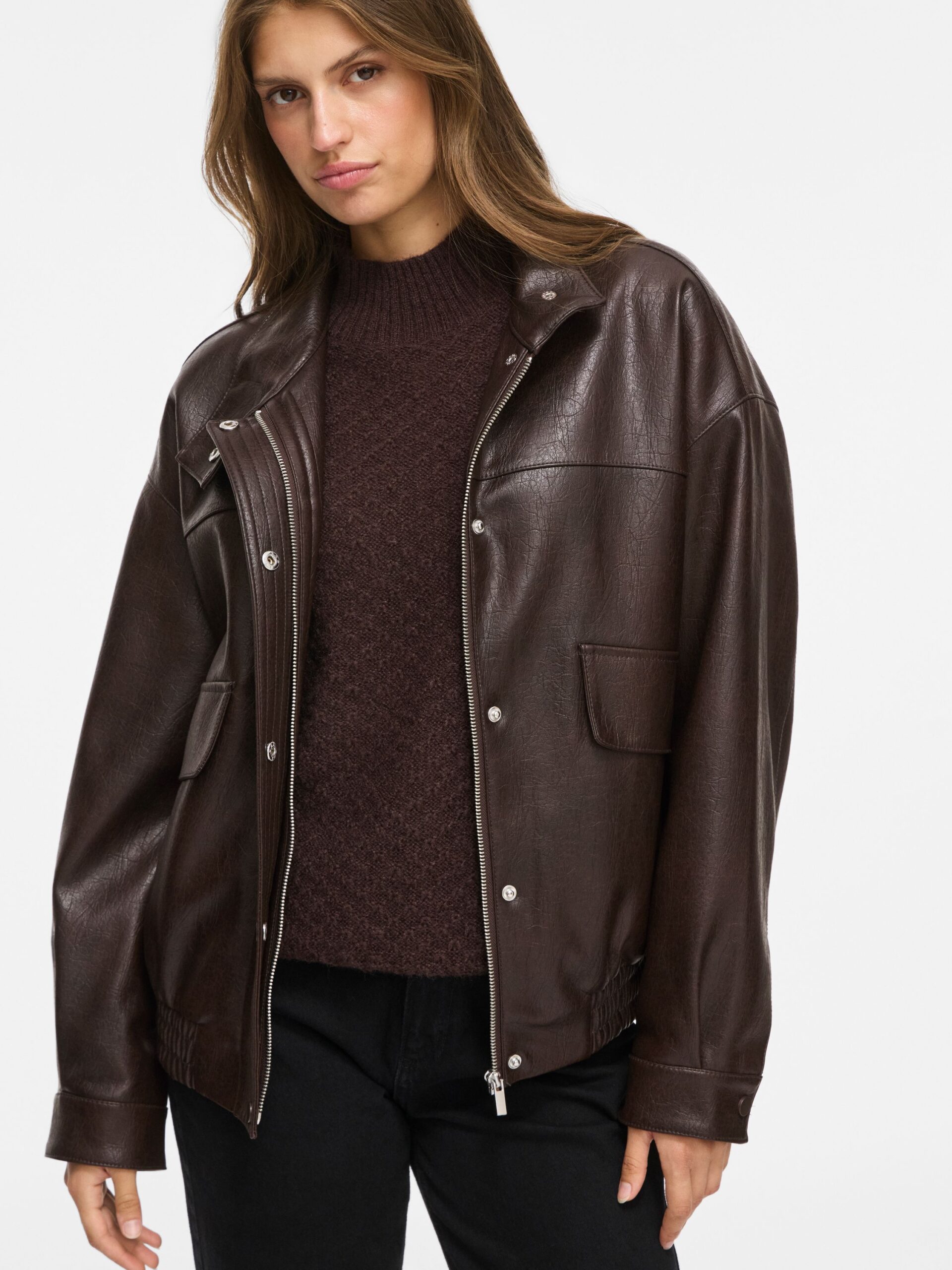 VILA High Neck Jacke mit verdecktem Reißverschluss – Bild 4