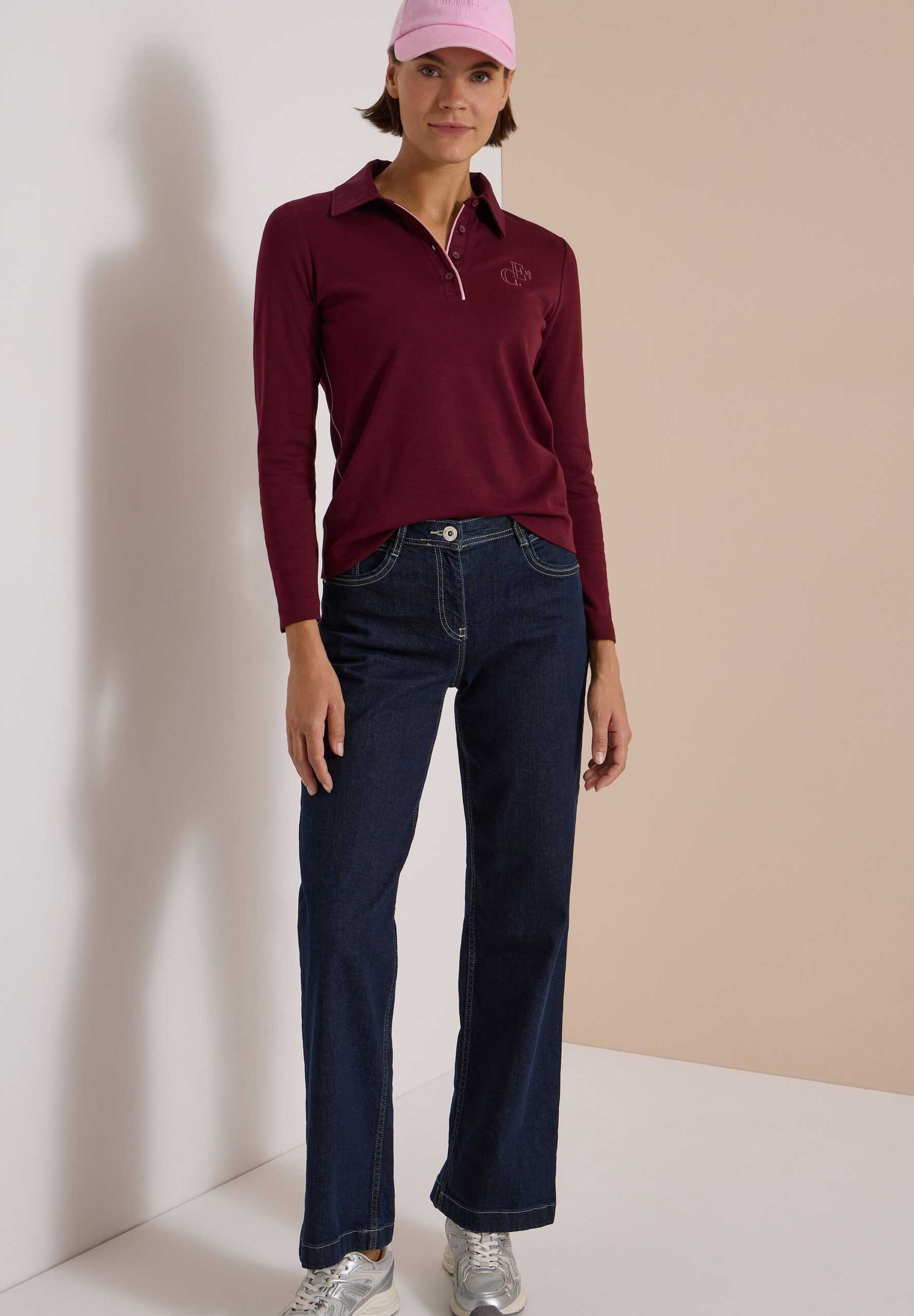 CECIL Langarm Poloshirt mit Knöpfen – Bild 3