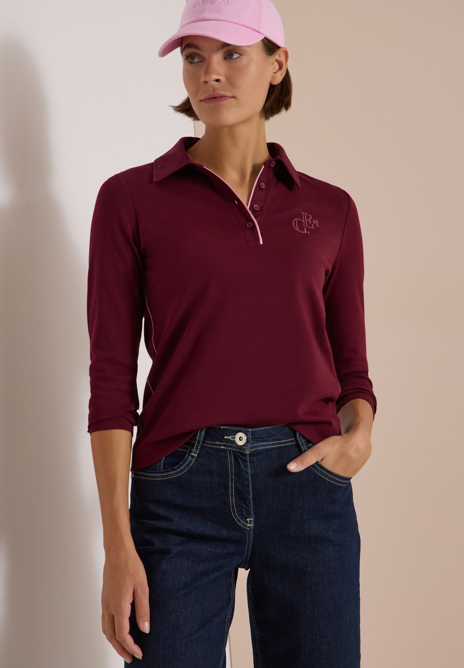 CECIL Langarm Poloshirt mit Knöpfen – Bild 4